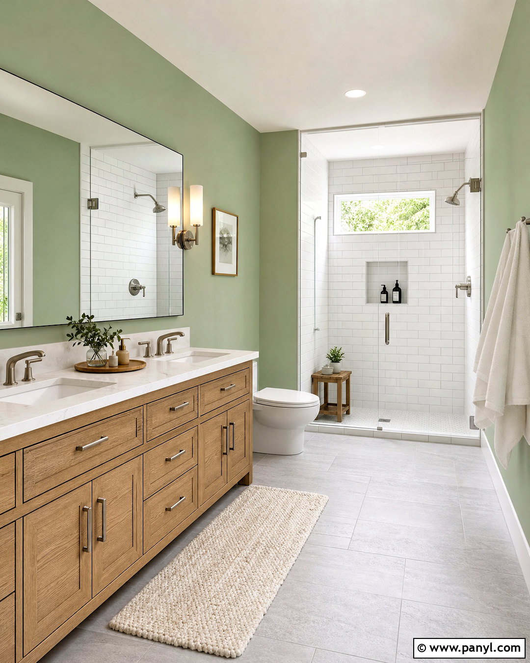 Sage Green Bathroom Walls With White Tile - 20 sage green wall paint ideas