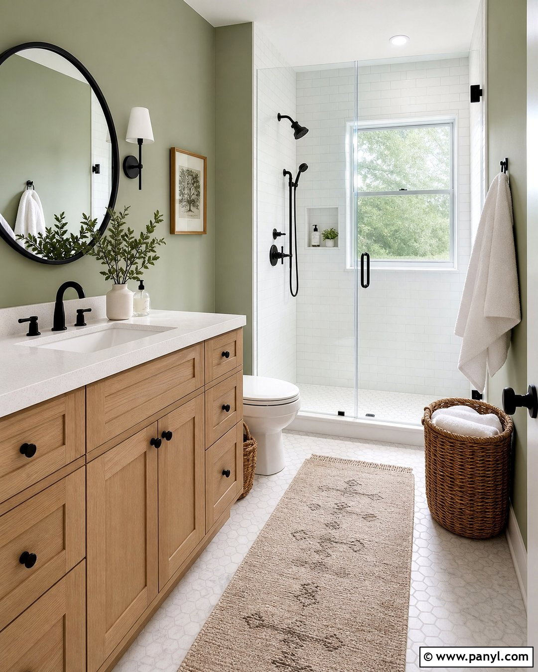 Sage Green Bathroom Walls With White Tile - 35 sage green wall color ideas