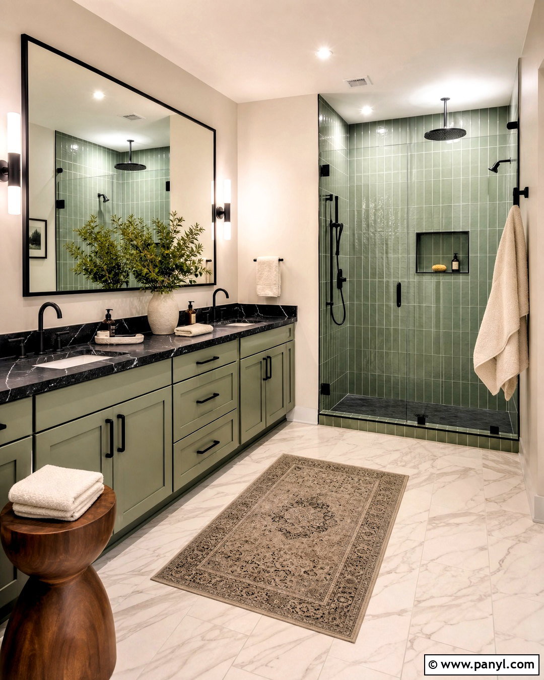 Sage Green Bathroom With Black Marble - 20 sage green and black bathroom ideas