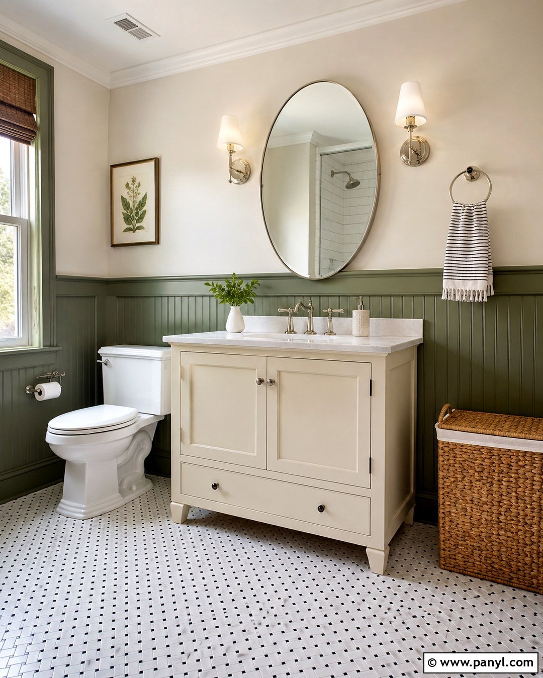 Sage Green Bathroom With Marble - 20 Bathrooms With Sage Green Walls