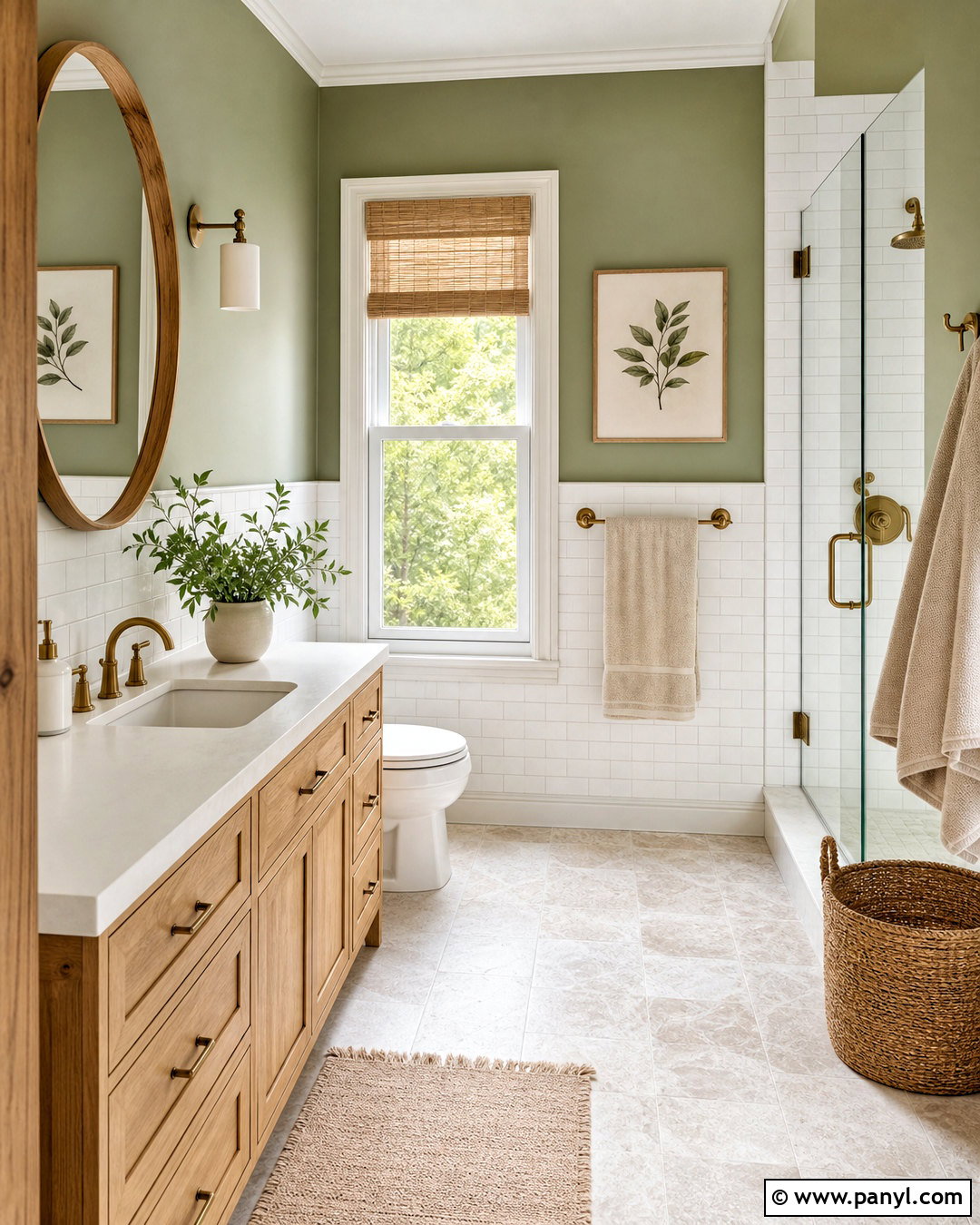 Sage Green Bathroom With White Tile - 20 green bathroom inspo ideas
