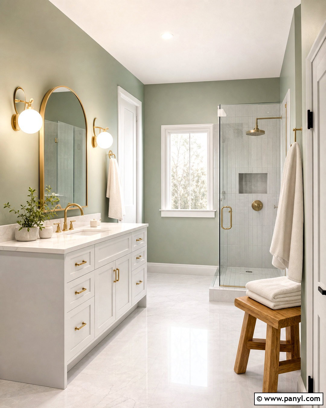 Sage Green Bathroom With White Vanity - 20 sage green and white bathroom ideas