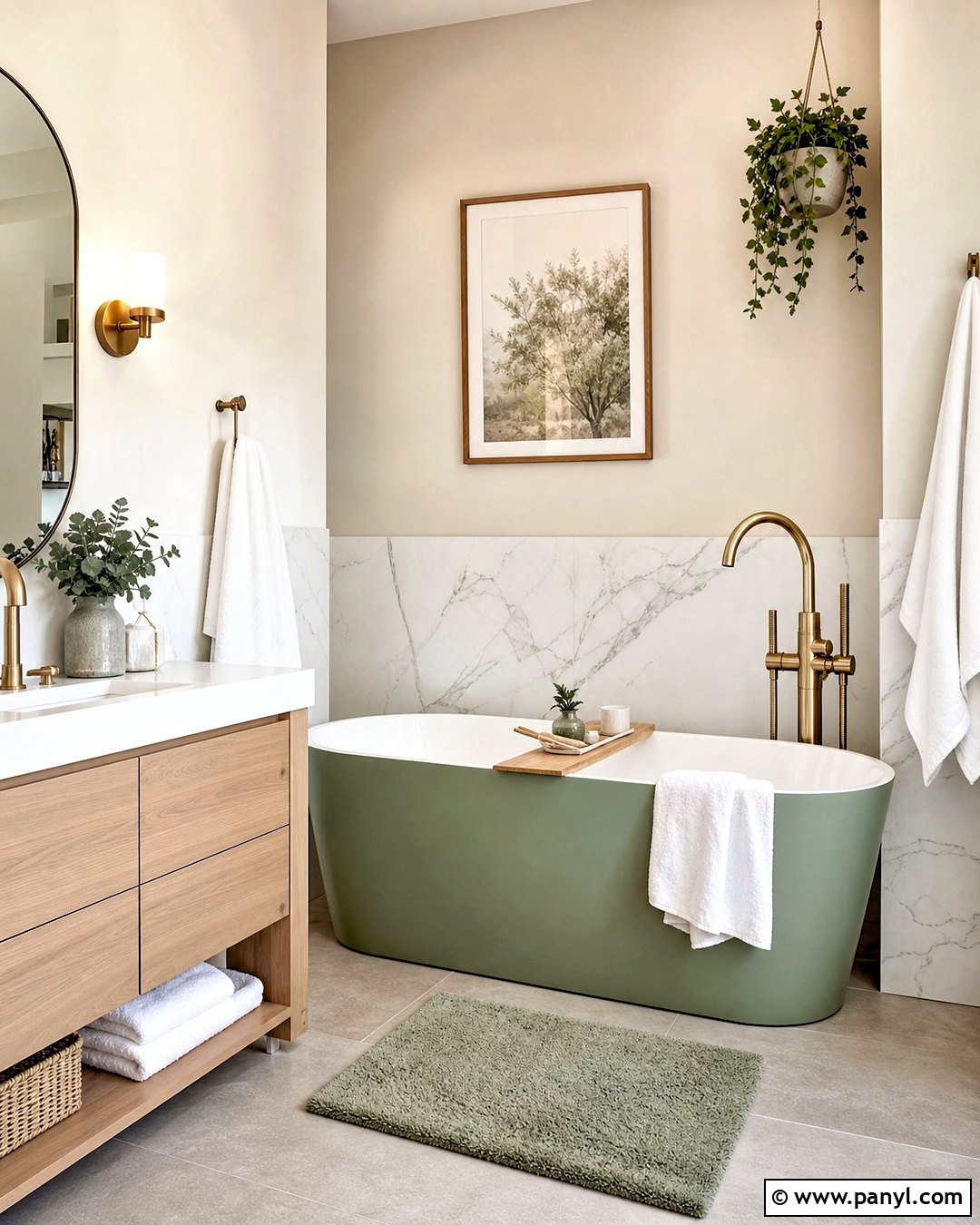 Sage Green Bathtub With White Walls - 20 sage green and white bathroom ideas