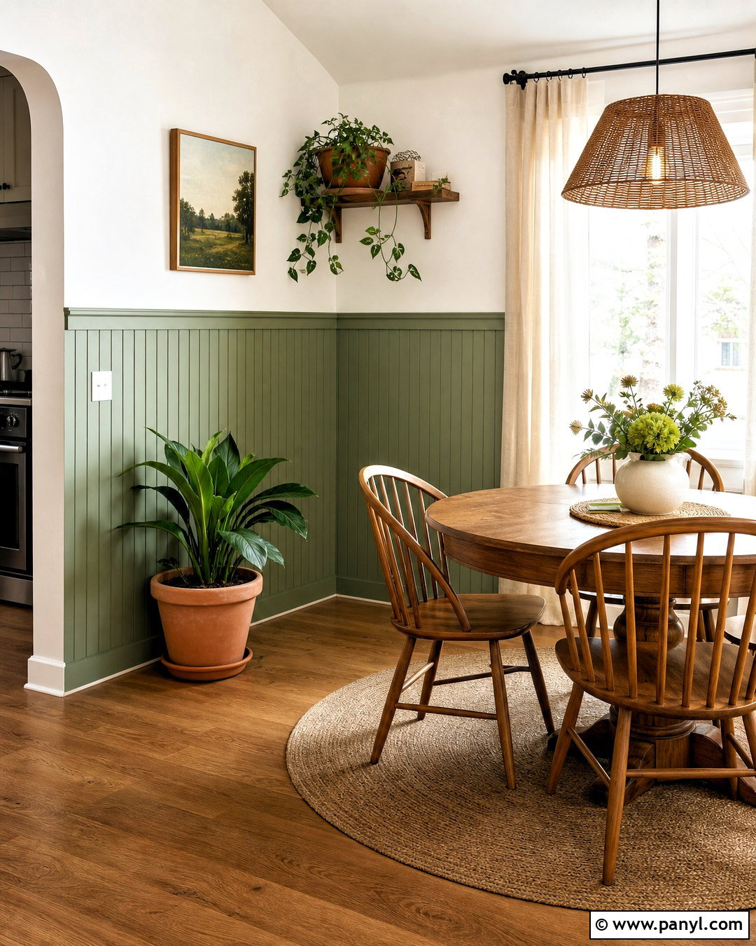 Sage Green Beadboard Half Wall - 20 half wall accent ideas