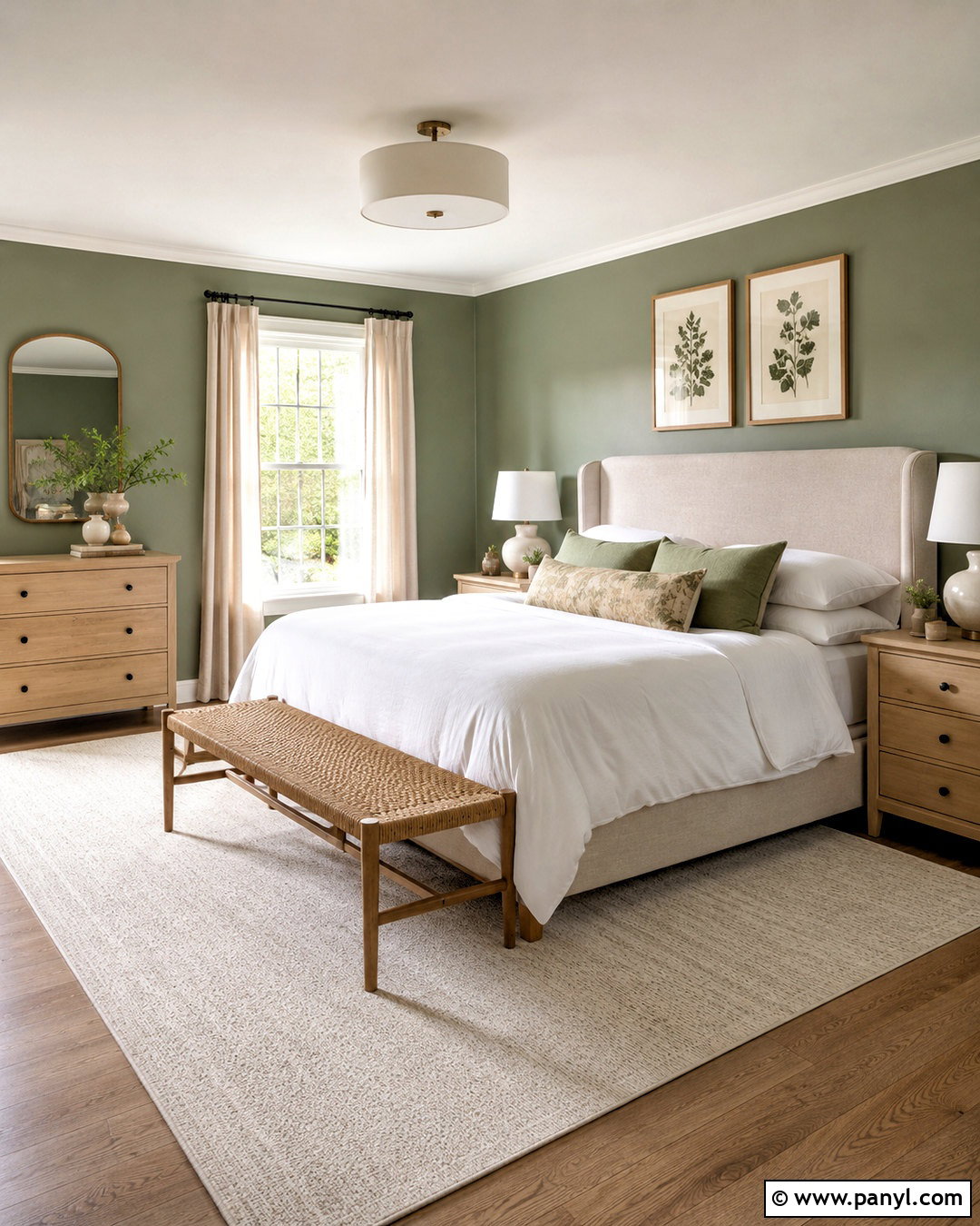 Sage Green Bedroom - 40 green wall room ideas