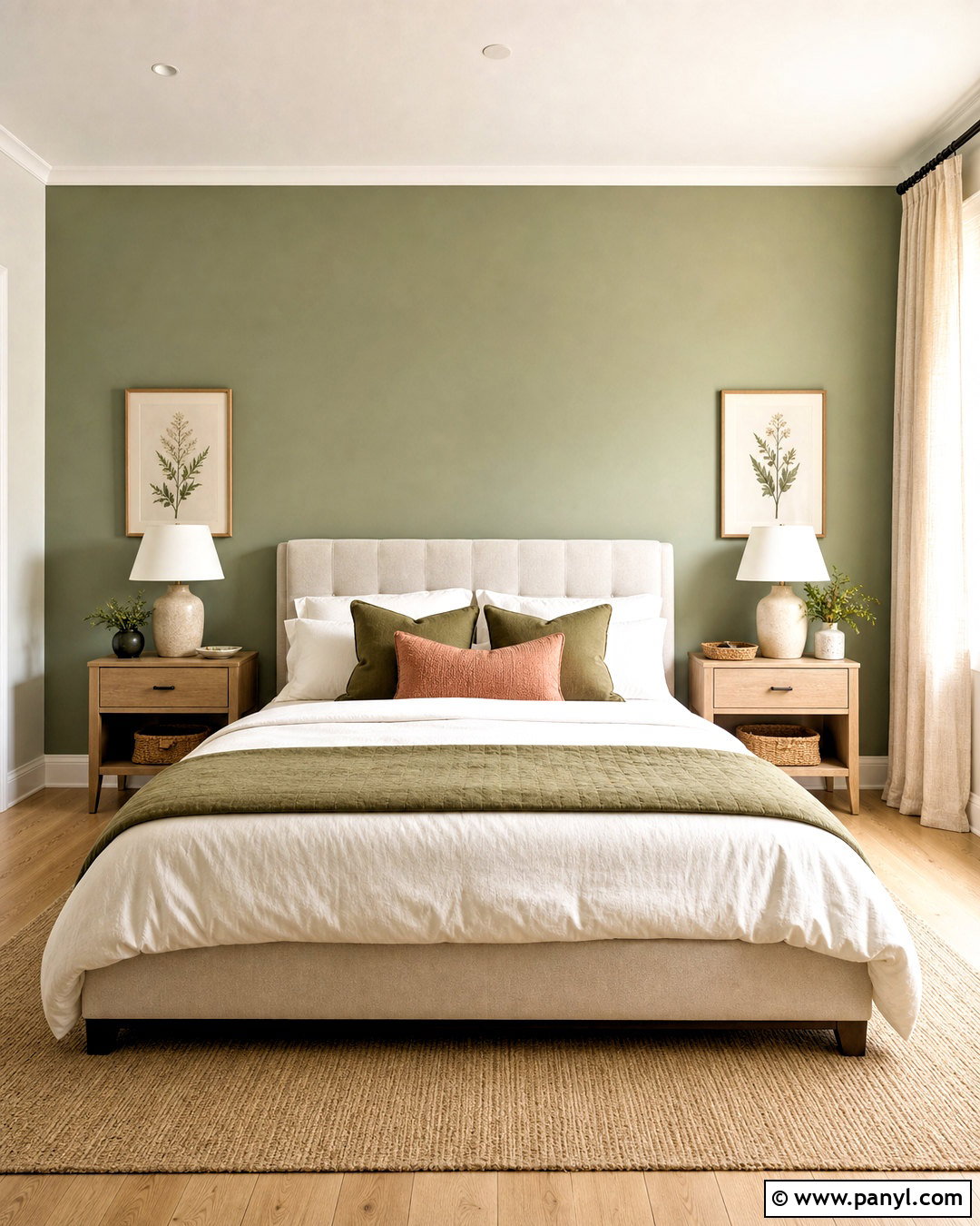 Sage Green Bedroom Feature Wall - 20 painted feature wall ideas