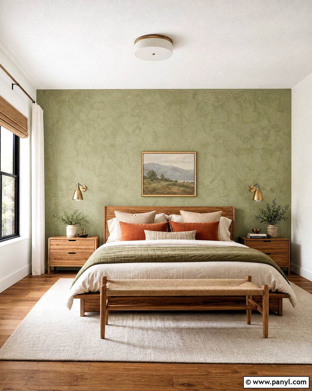 Sage Green Bedroom Lime Wash Accent Wall - 20 lime wash accent wall ideas