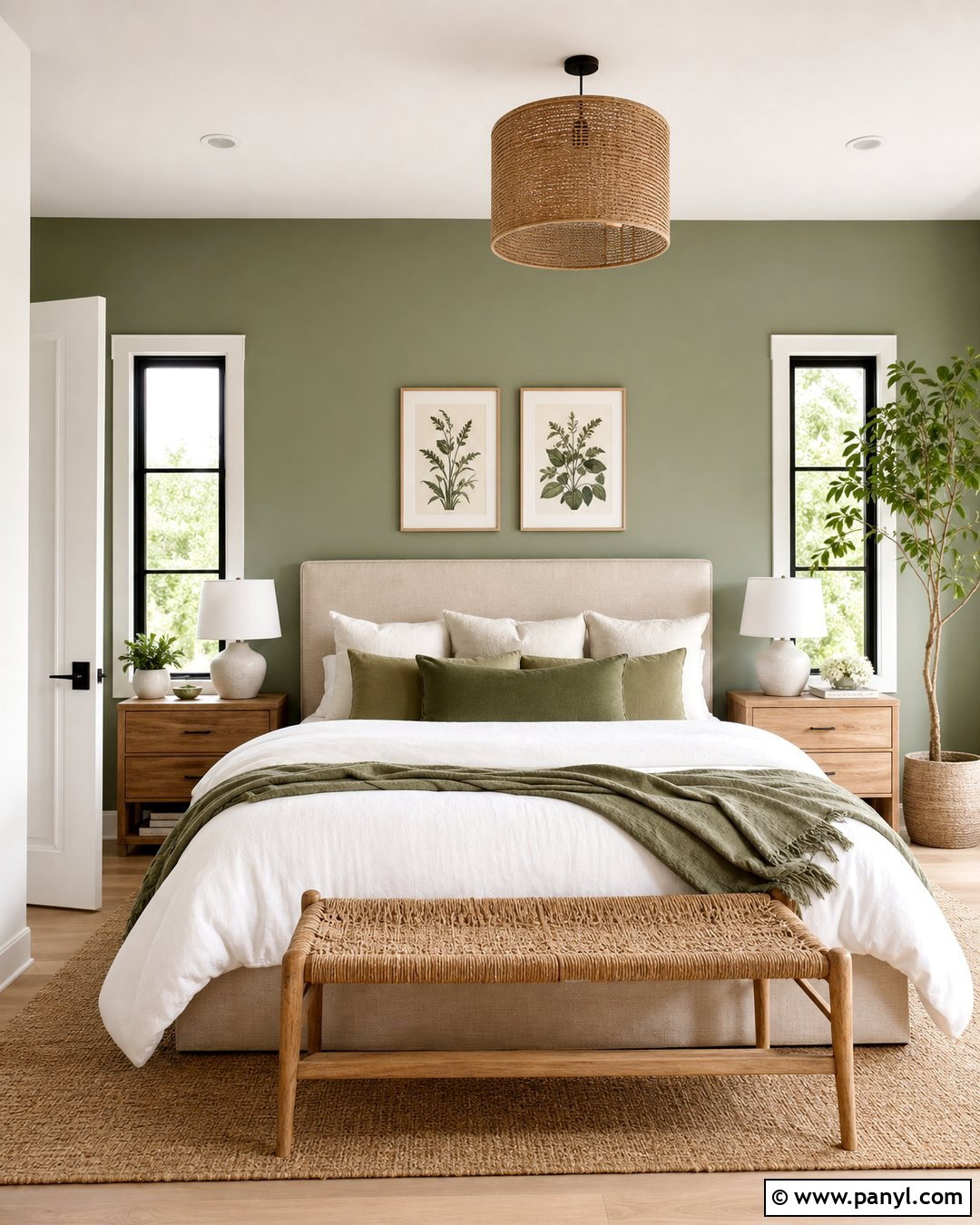 Sage Green Bedroom Painted Wall - 20 Room One Wall Painted Ideas