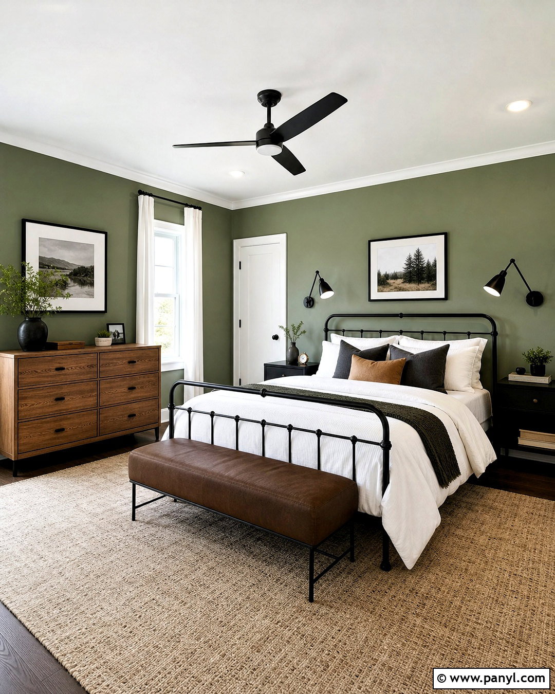 Sage Green Bedroom Walls With Black Accents - 20 sage green bedroom walls