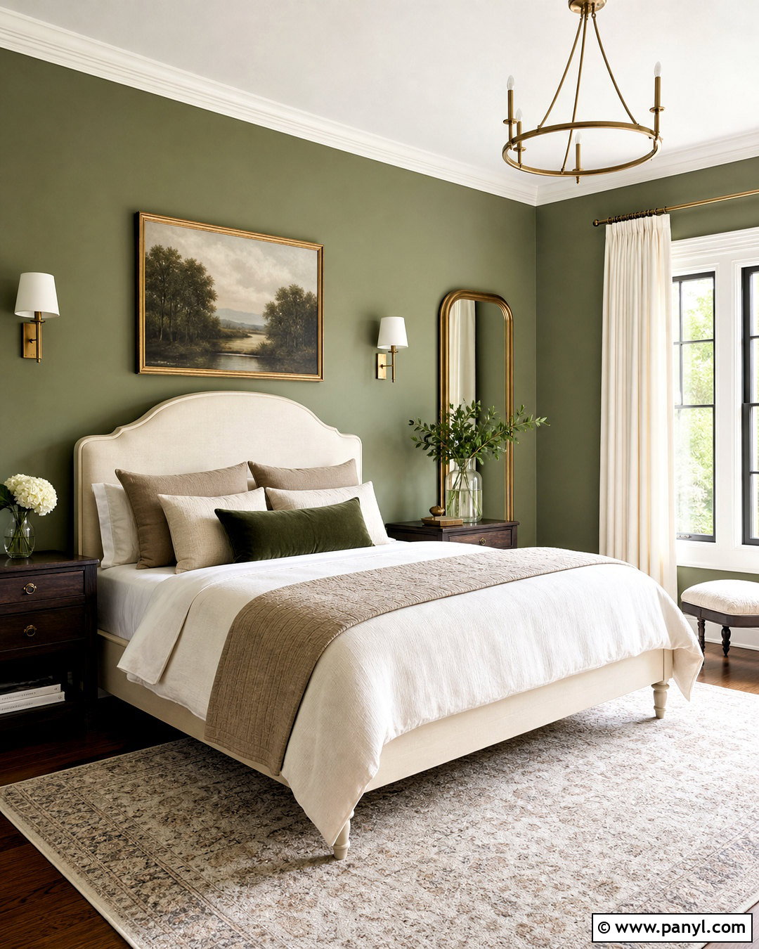 Sage Green Bedroom Walls With Brass Details - 20 sage green bedroom walls