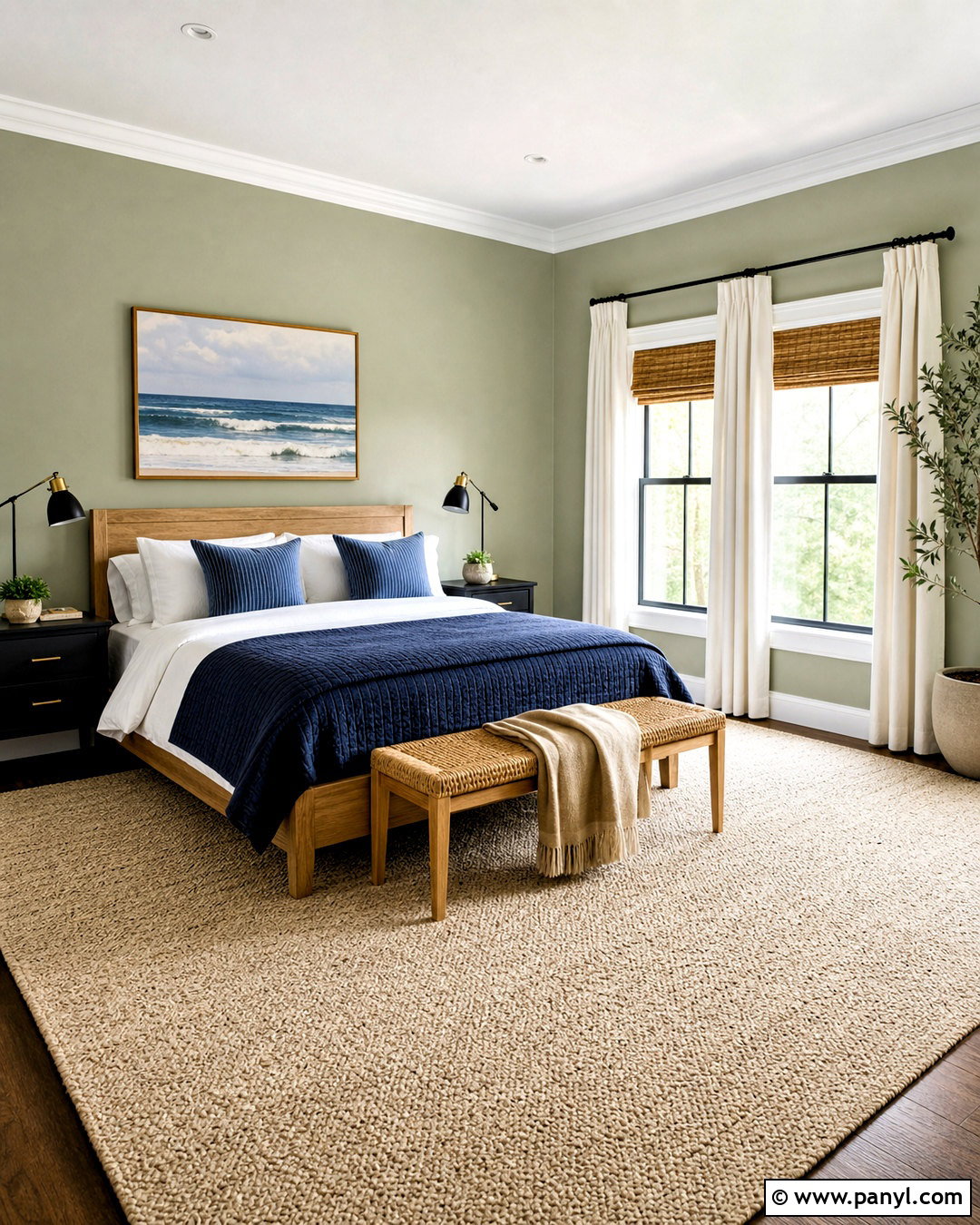 Sage Green Bedroom Walls With Navy Blue Accents - 20 sage green bedroom walls