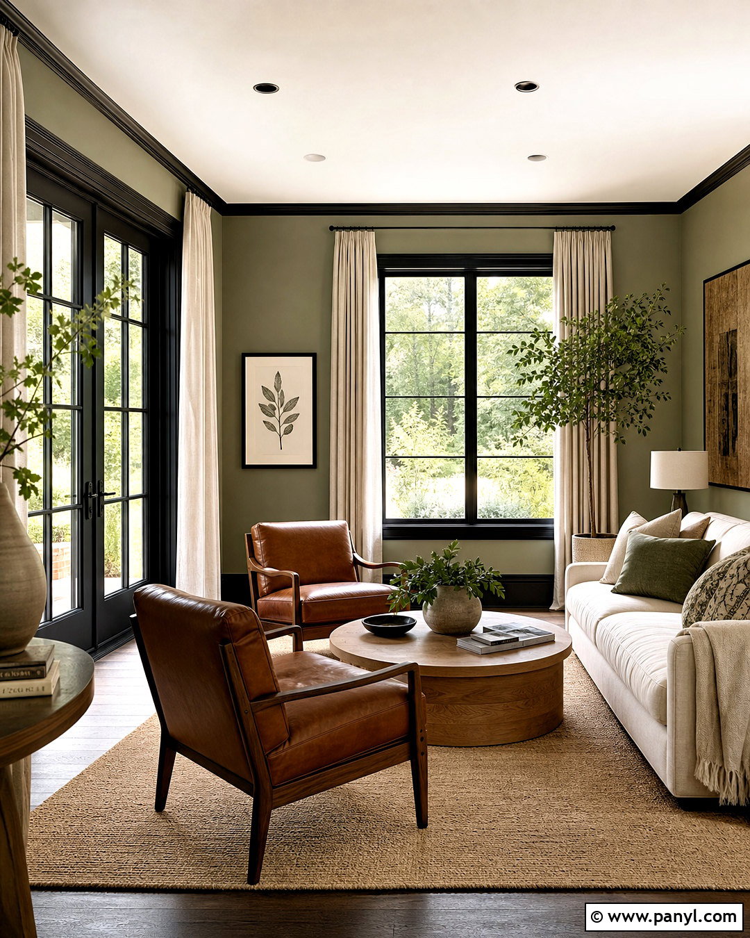 Sage Green Black Trim Living Room - 20 black trim interior living rooms