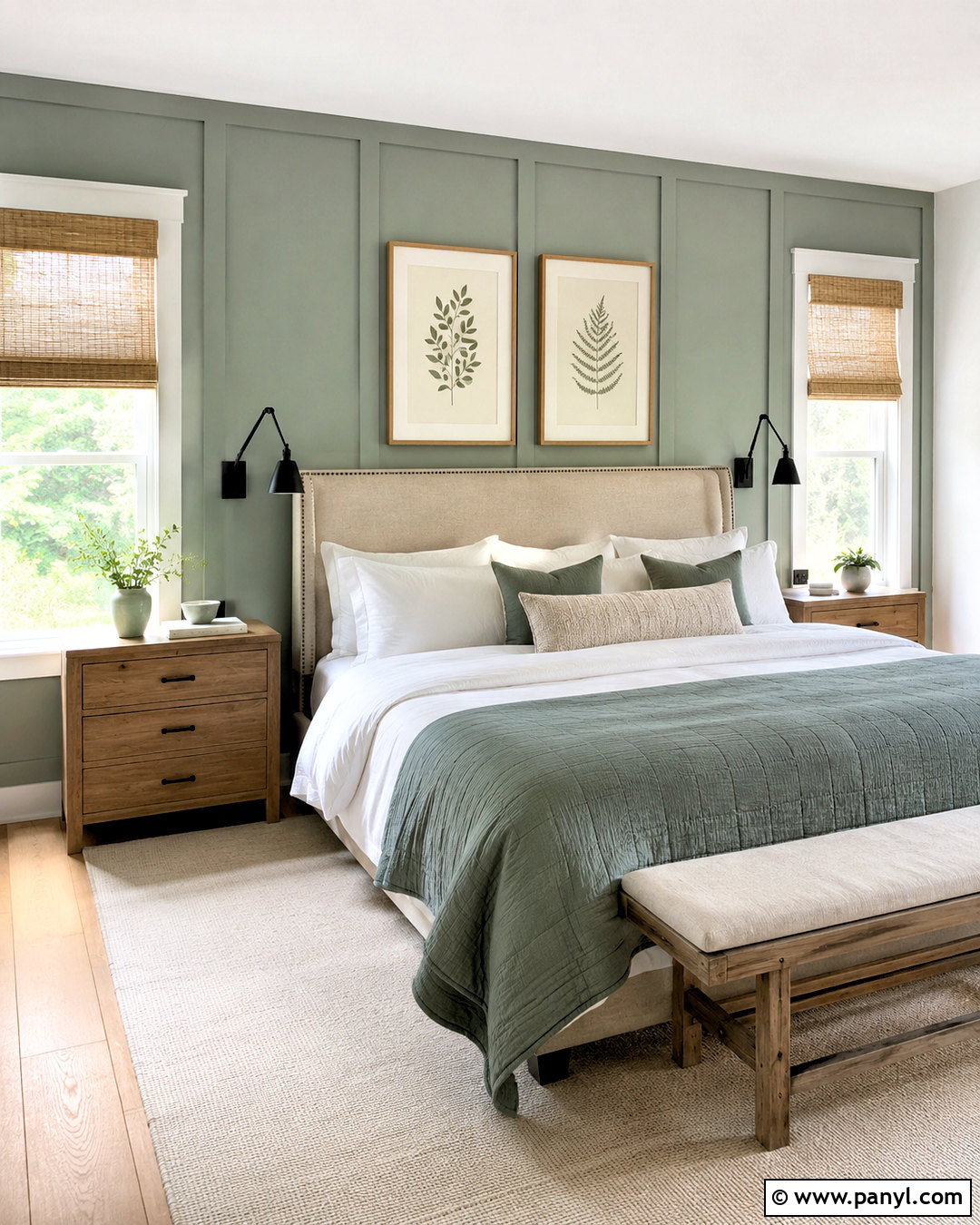 Sage Green Board And Batten Accent Wall - 20 cool tone accent wall ideas