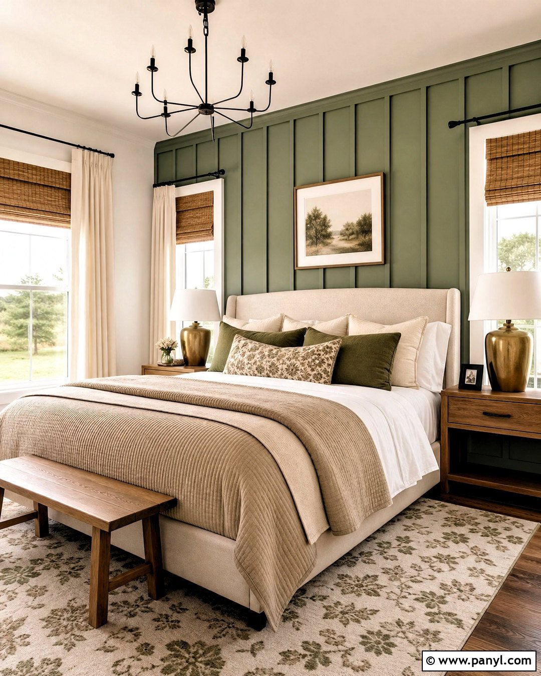 Sage Green Board And Batten Accent Wall - 20 modern farmhouse accent wall ideas