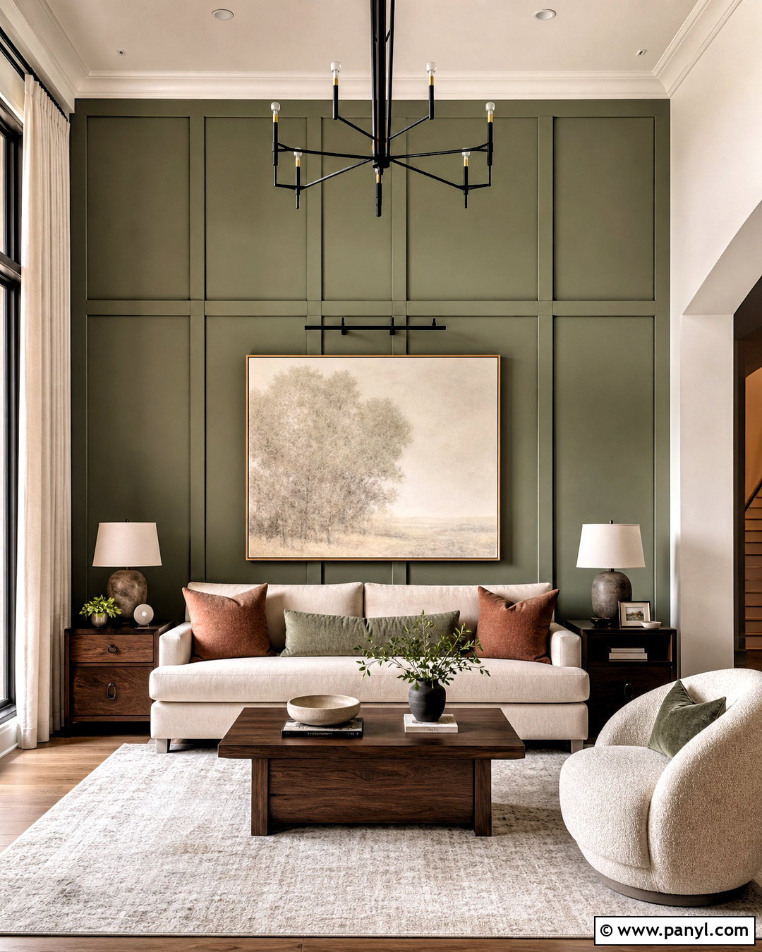 Sage Green Board And Batten Accent Wall - 20 sage green accent wall living room ideas
