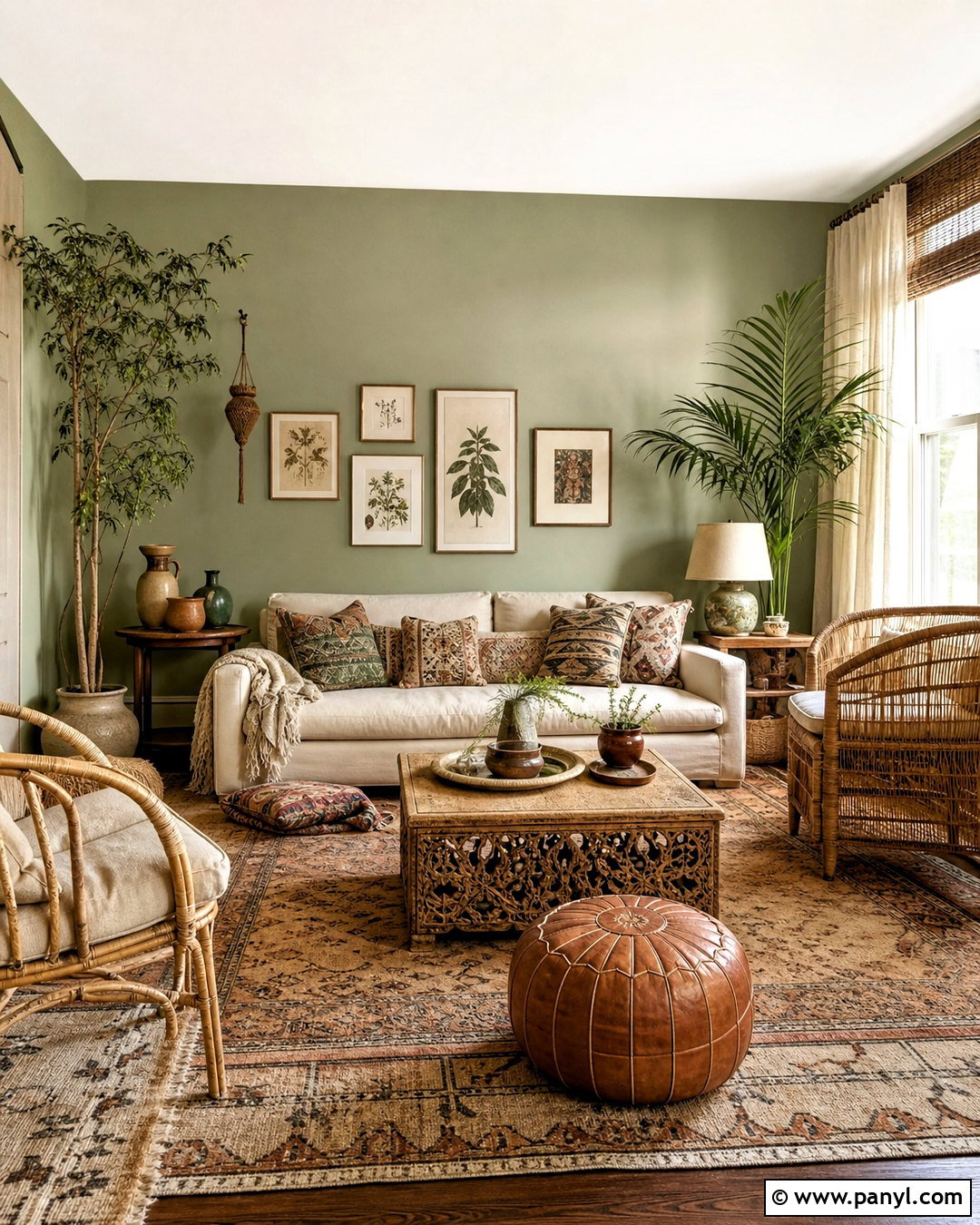 Sage Green Boho Living Room - 20 sage green walls living room ideas