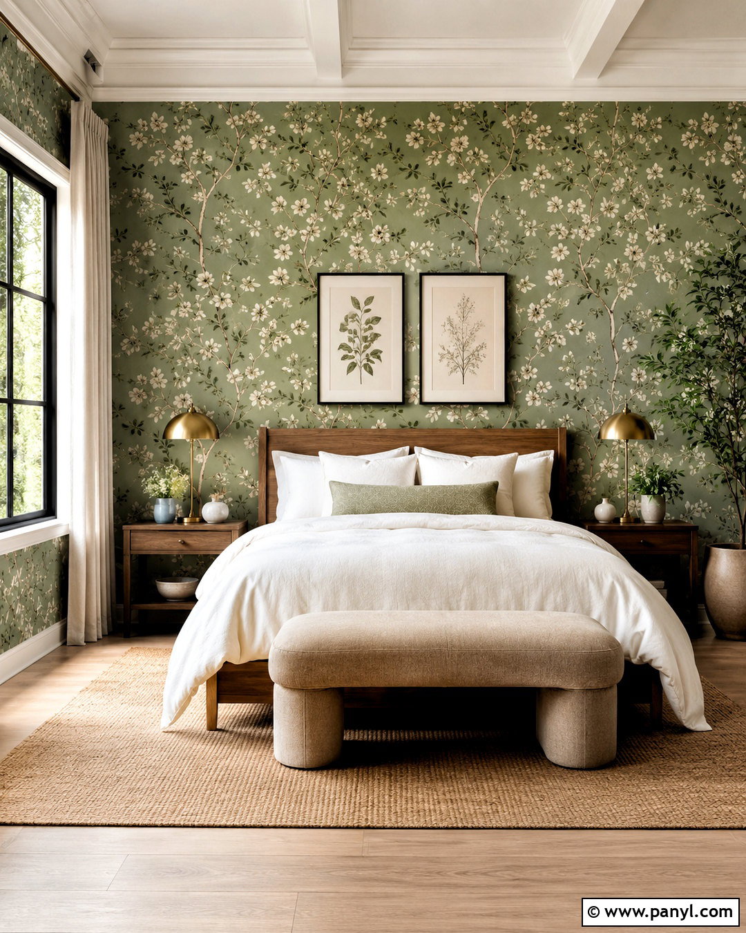 Sage Green Botanical Wallpaper - 40 Wallpaper Colour Ideas