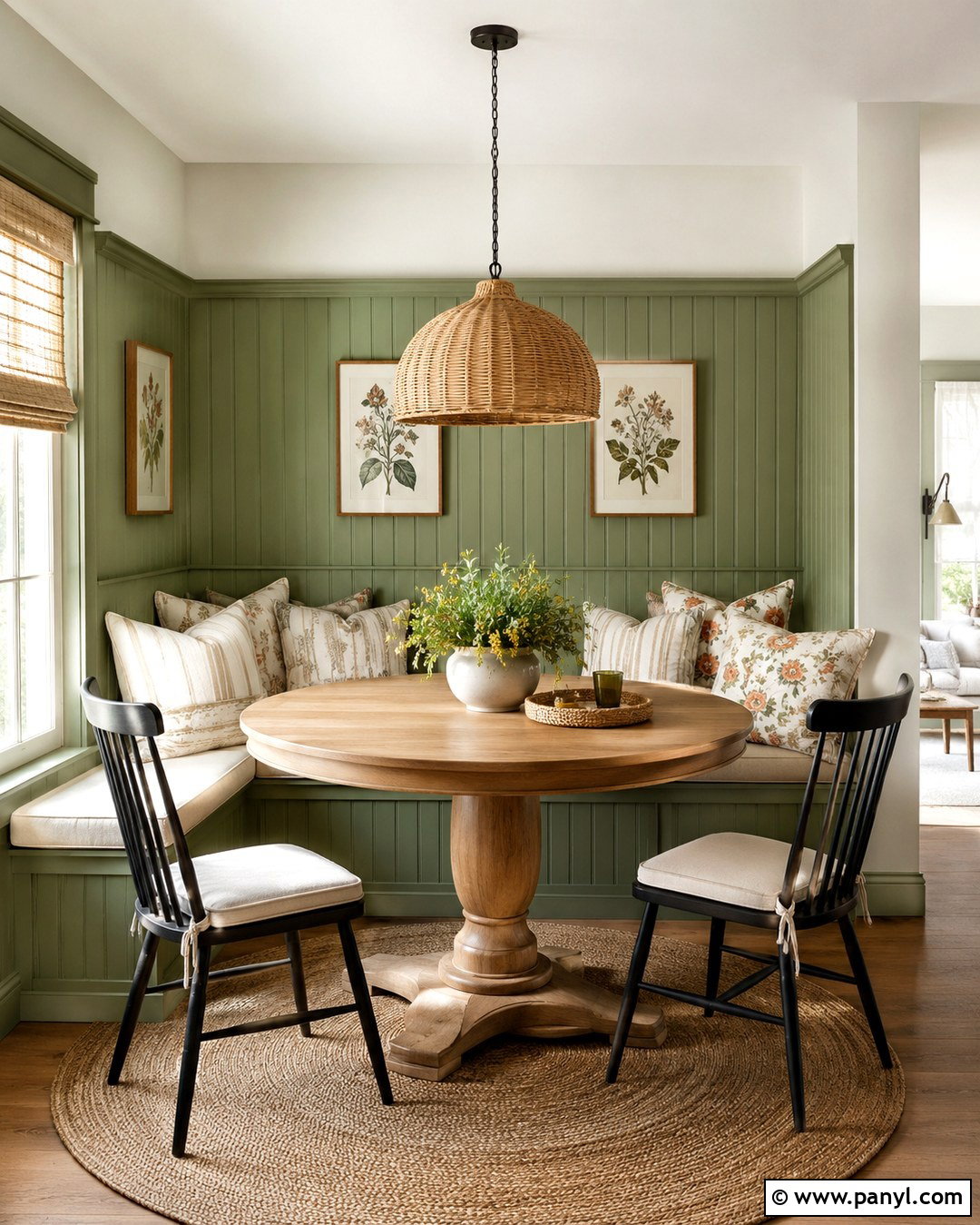 Sage Green Breakfast Nook Wall - 20 Sage Green Statement Wall Ideas