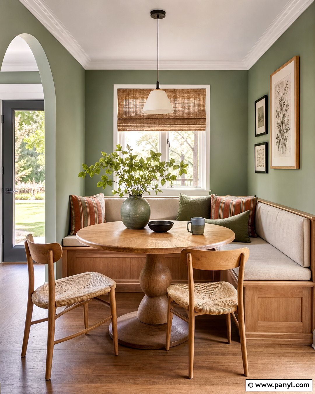 Sage Green Breakfast Nook - 50 sage green walls