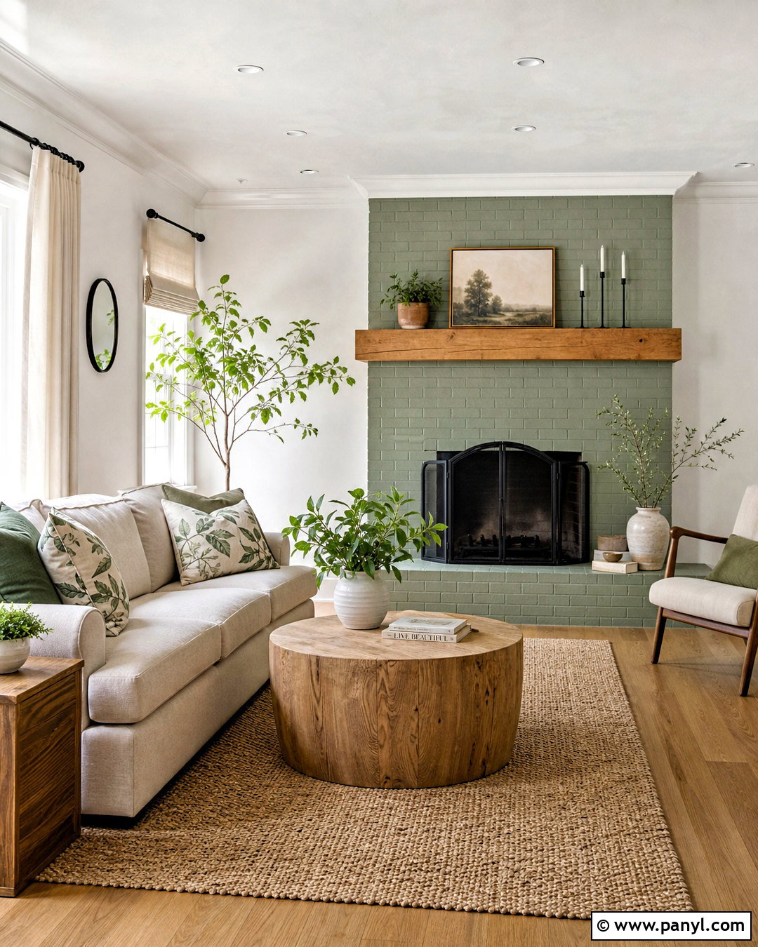 Sage Green Brick Fireplace - 20 green brick fireplace ideas