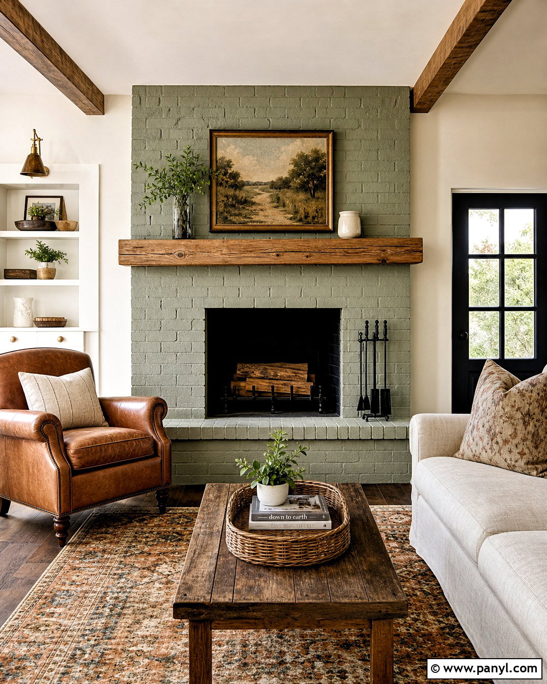 Sage Green Brick Fireplace - 20 sage green fireplace ideas