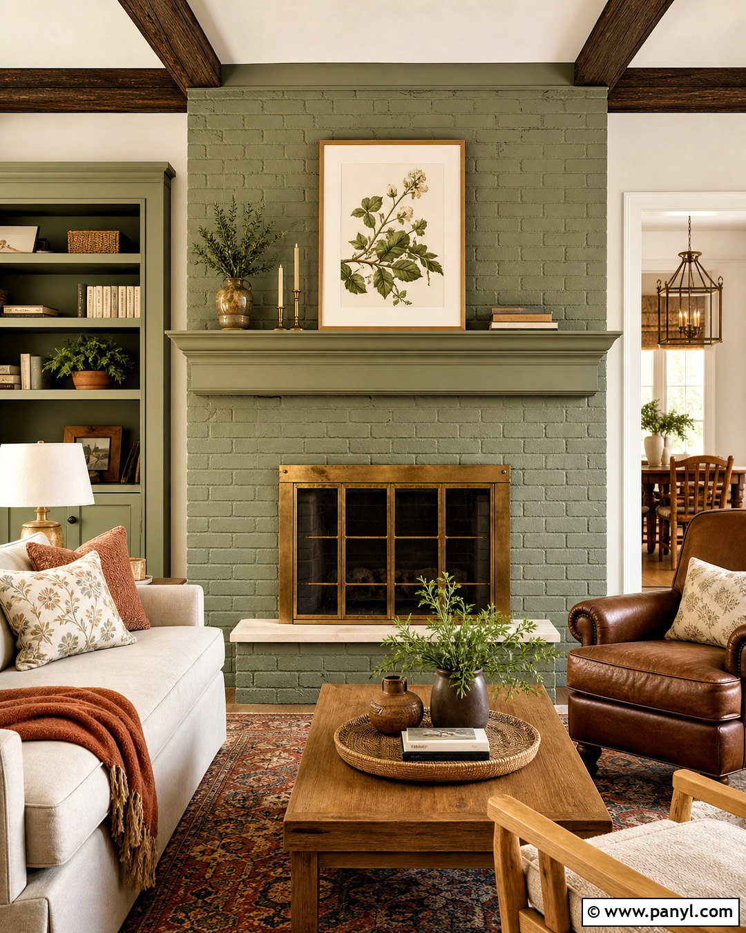 Sage Green Brick Fireplace - 20 updating fireplace brick ideas