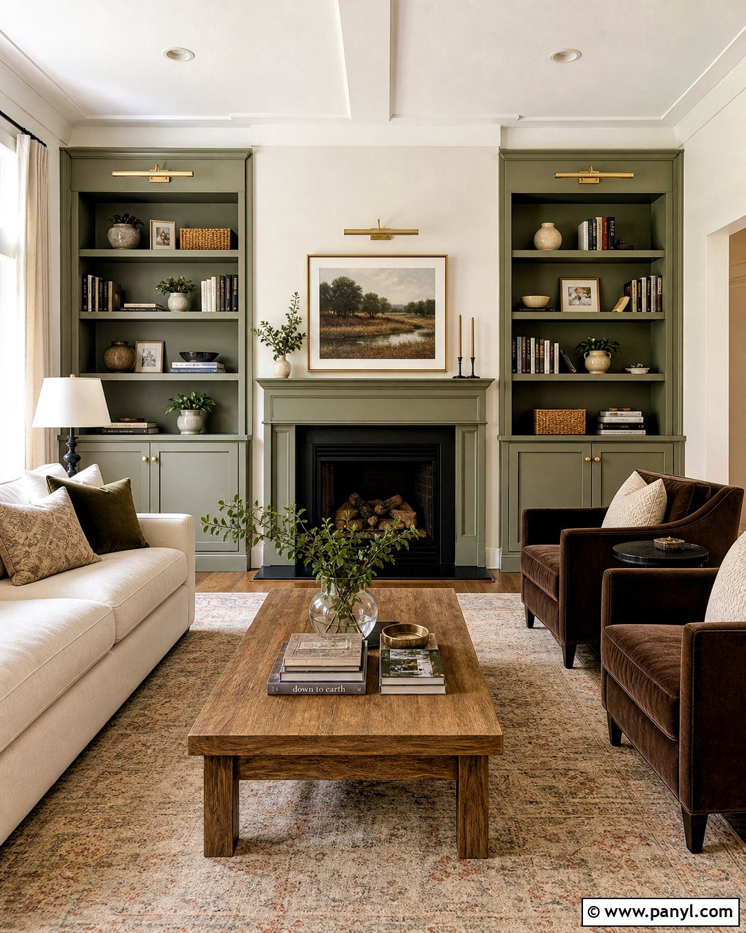 Sage Green Built-In Shelves - 20 sage green interior ideas