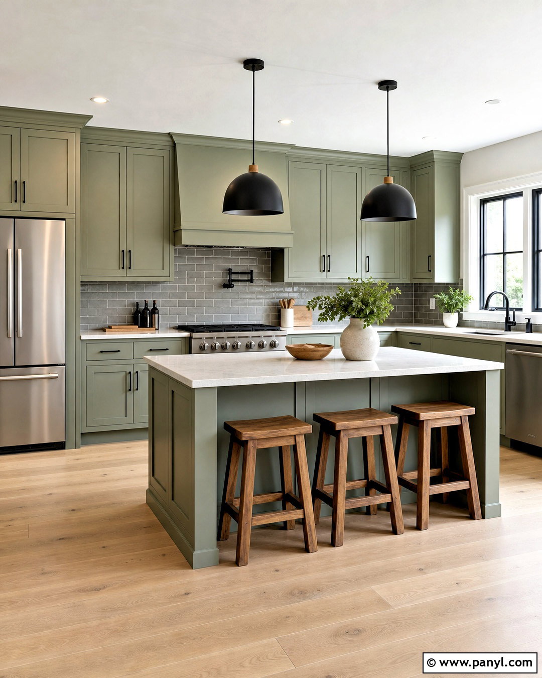 Sage Green Cabinets With Gray Subway Tile - 20 sage green and grey kitchen ideas