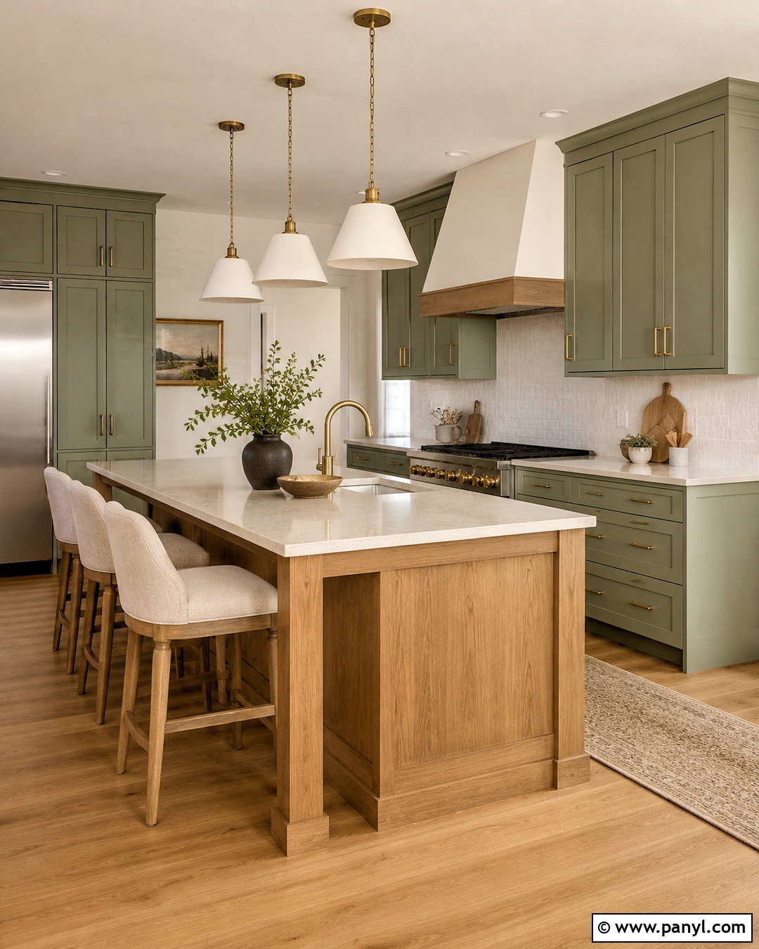 Sage Green Cabinets With Wood Island - 20 sage green and wood kitchen ideas