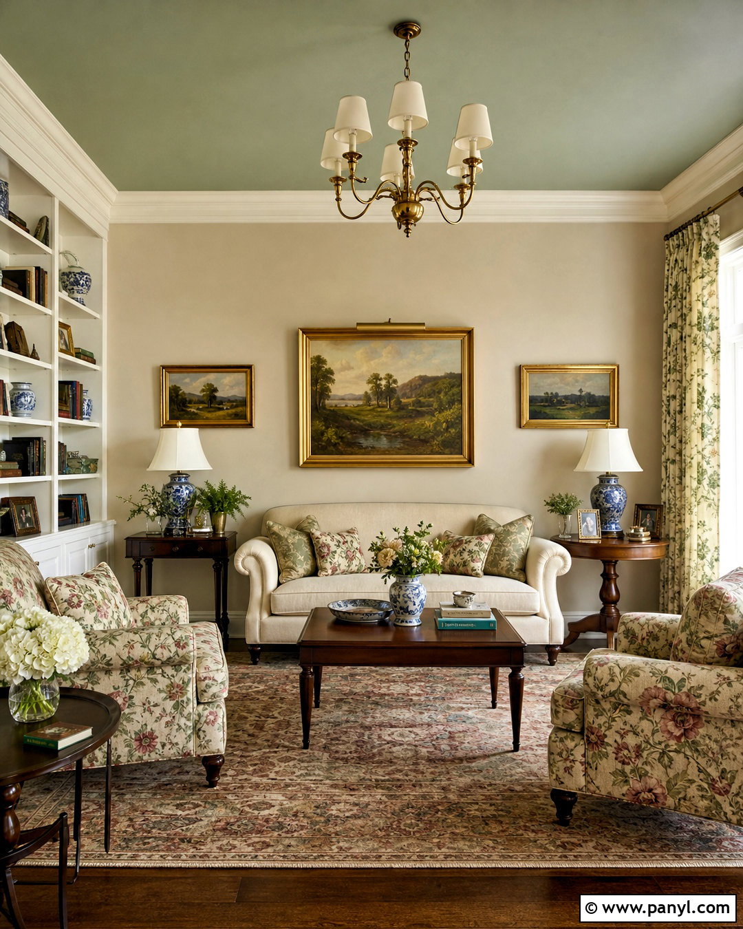 Sage Green Ceiling With Crown Molding - 20 sage green ceiling ideas