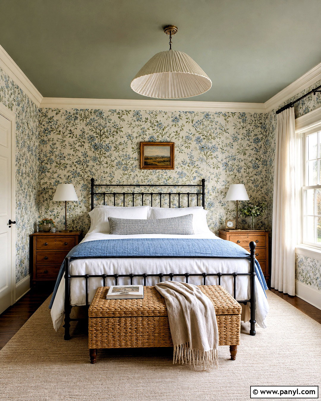 Sage Green Ceiling With Wallpaper - 20 sage green ceiling ideas