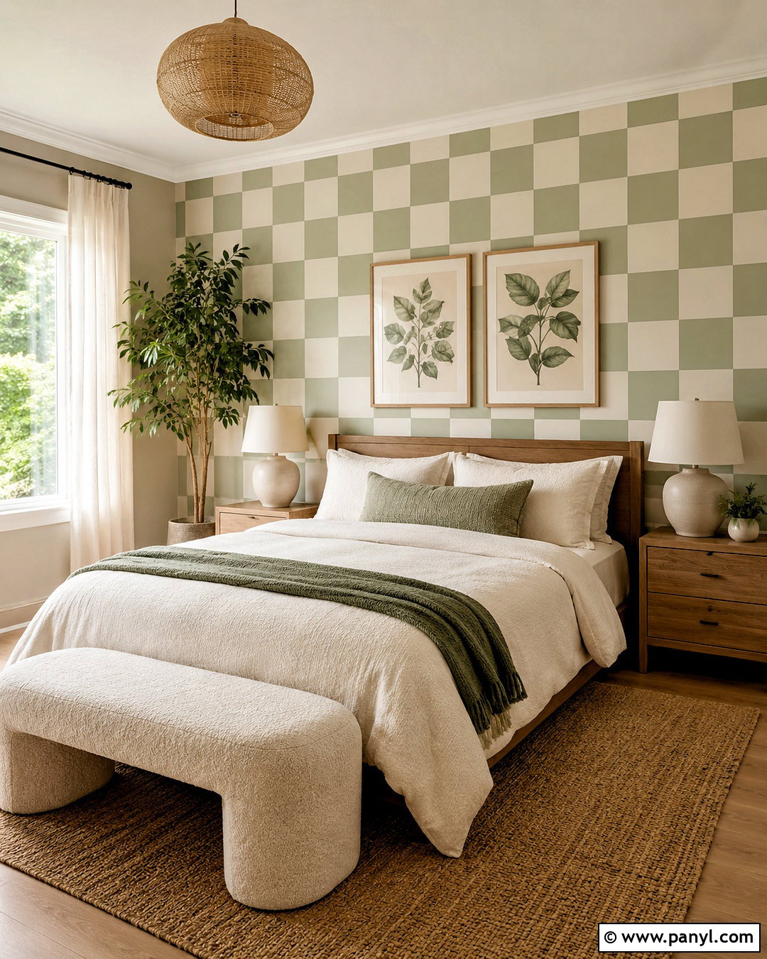 Sage Green Checkered Bedroom - 20 checkered room aesthetic ideas