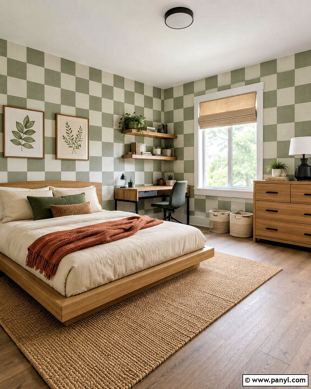 Sage Green Checkered Boys Room - 20 checkered boys room ideas