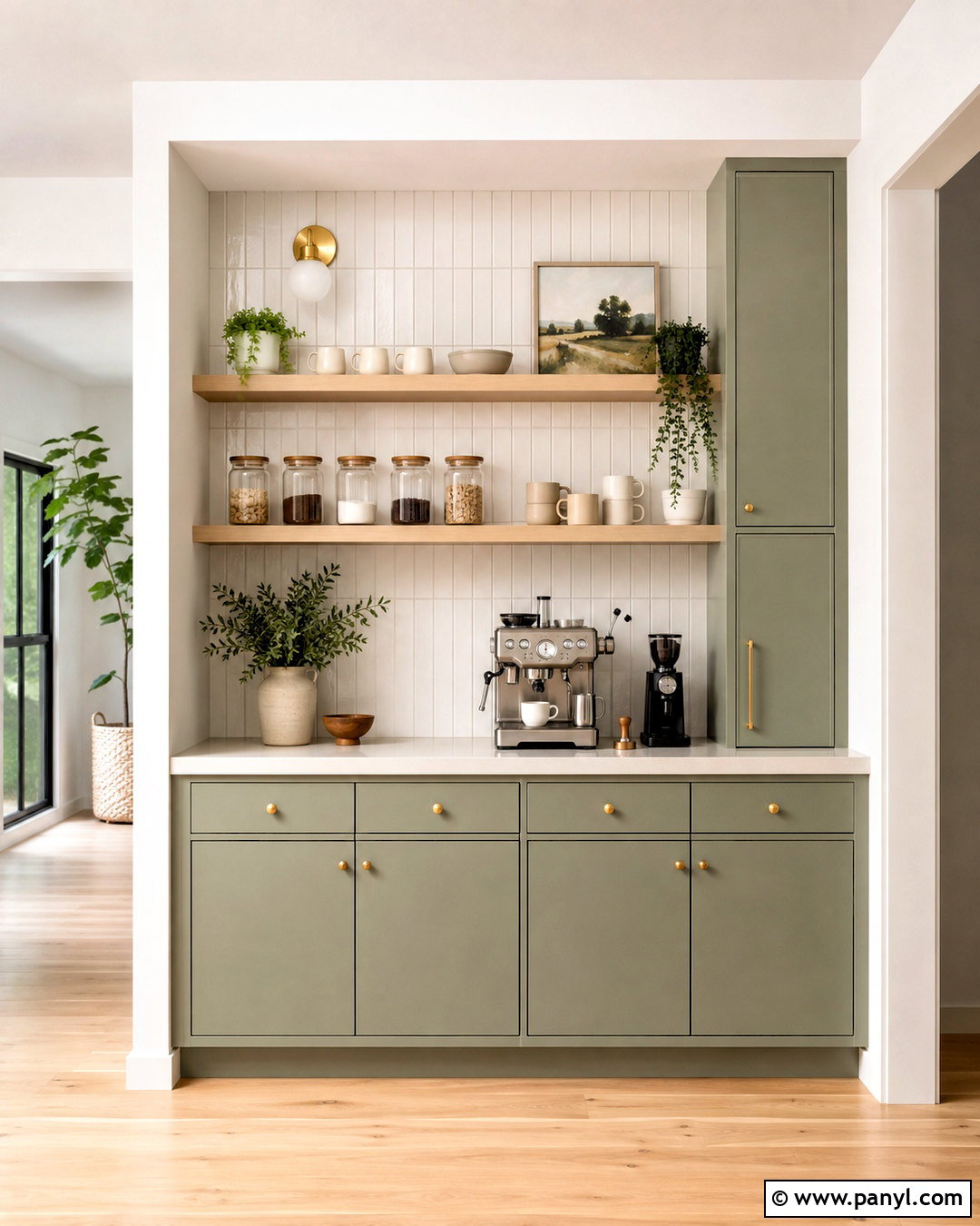 Sage Green Coffee Bar - 20 modern coffee bar ideas