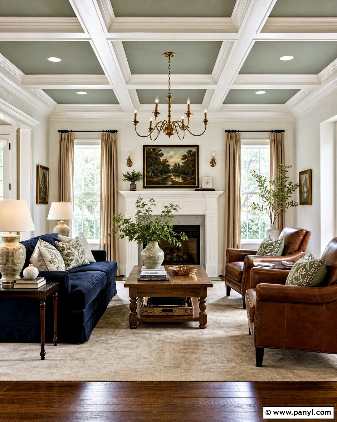Sage Green Coffered Ceiling - 20 sage green ceiling ideas
