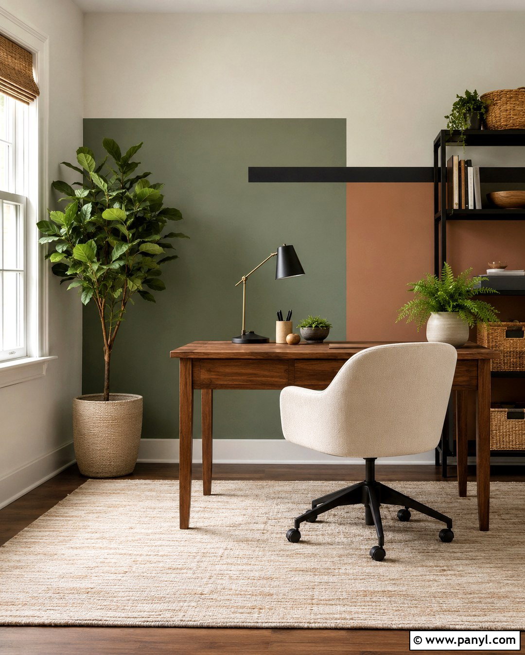 Sage Green Color Block Geometric Wall - 20 Modern Geometric Wall Paint Ideas