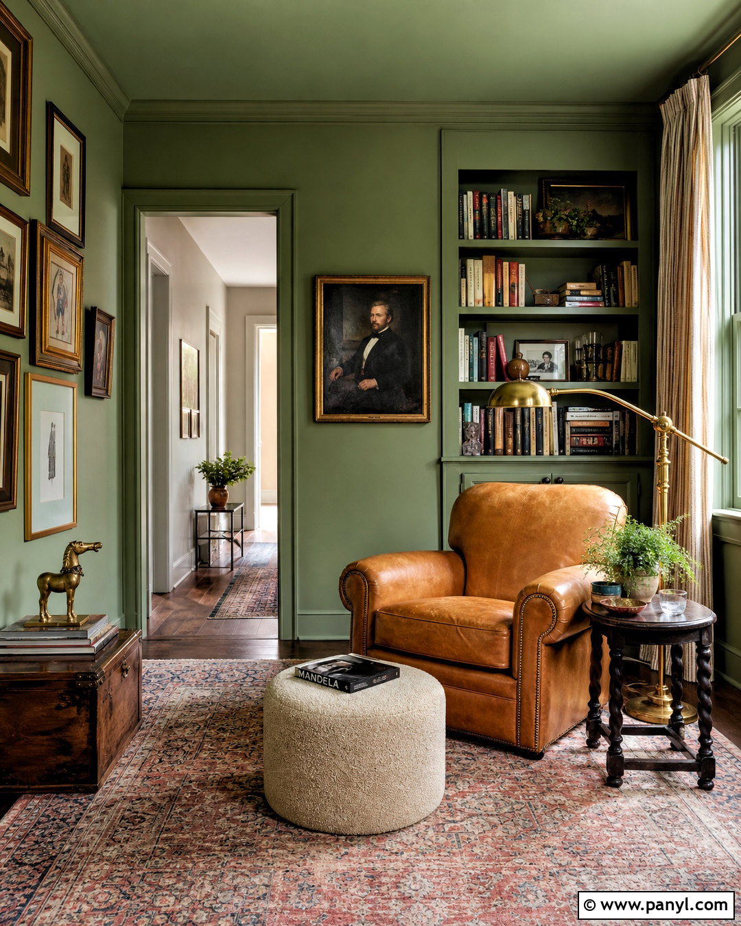 Sage Green Color Drenched Ceiling - 20 sage green ceiling ideas