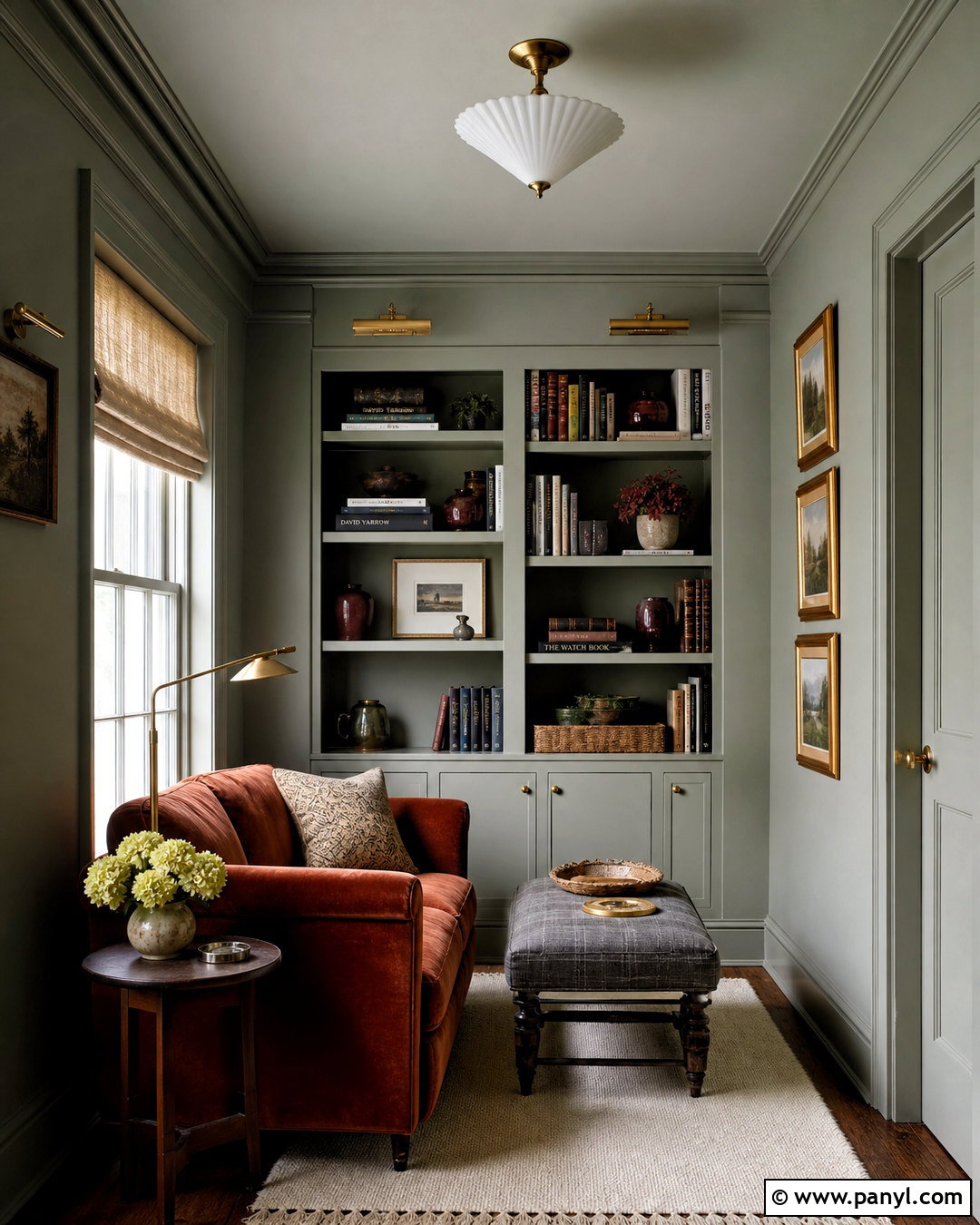 Sage Green Color-Drenched Room - 20 sage wall color ideas