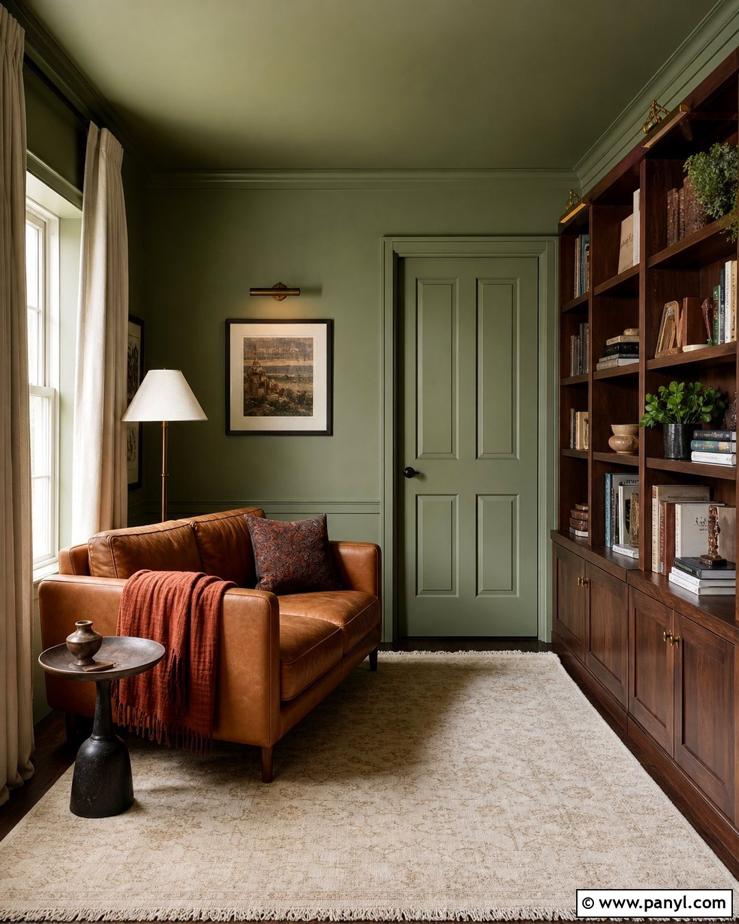 Sage Green Color Drenched Room - 25 Sage Green Painted Walls