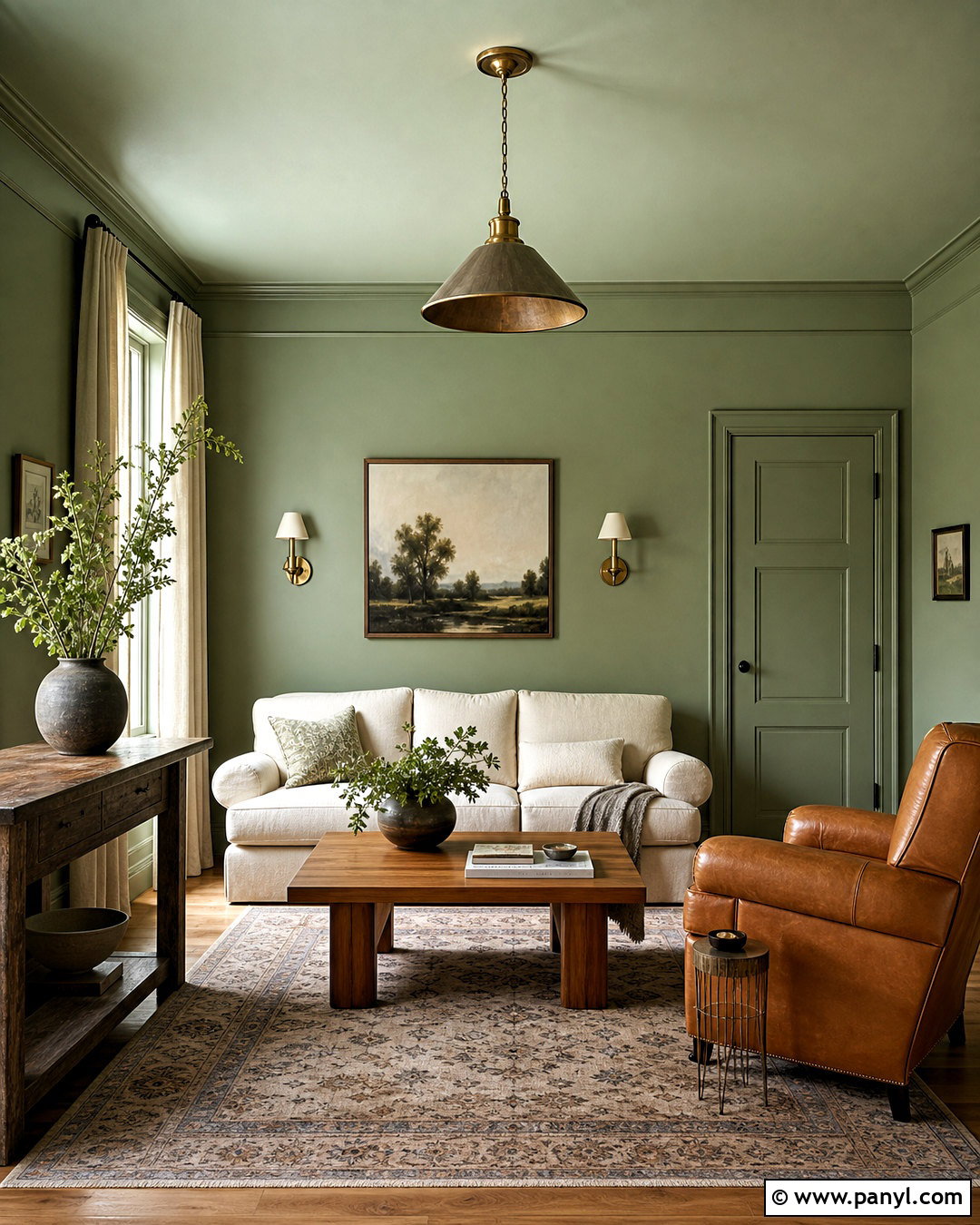 Sage Green Color Drenched Walls - 20 interior wall painting ideas