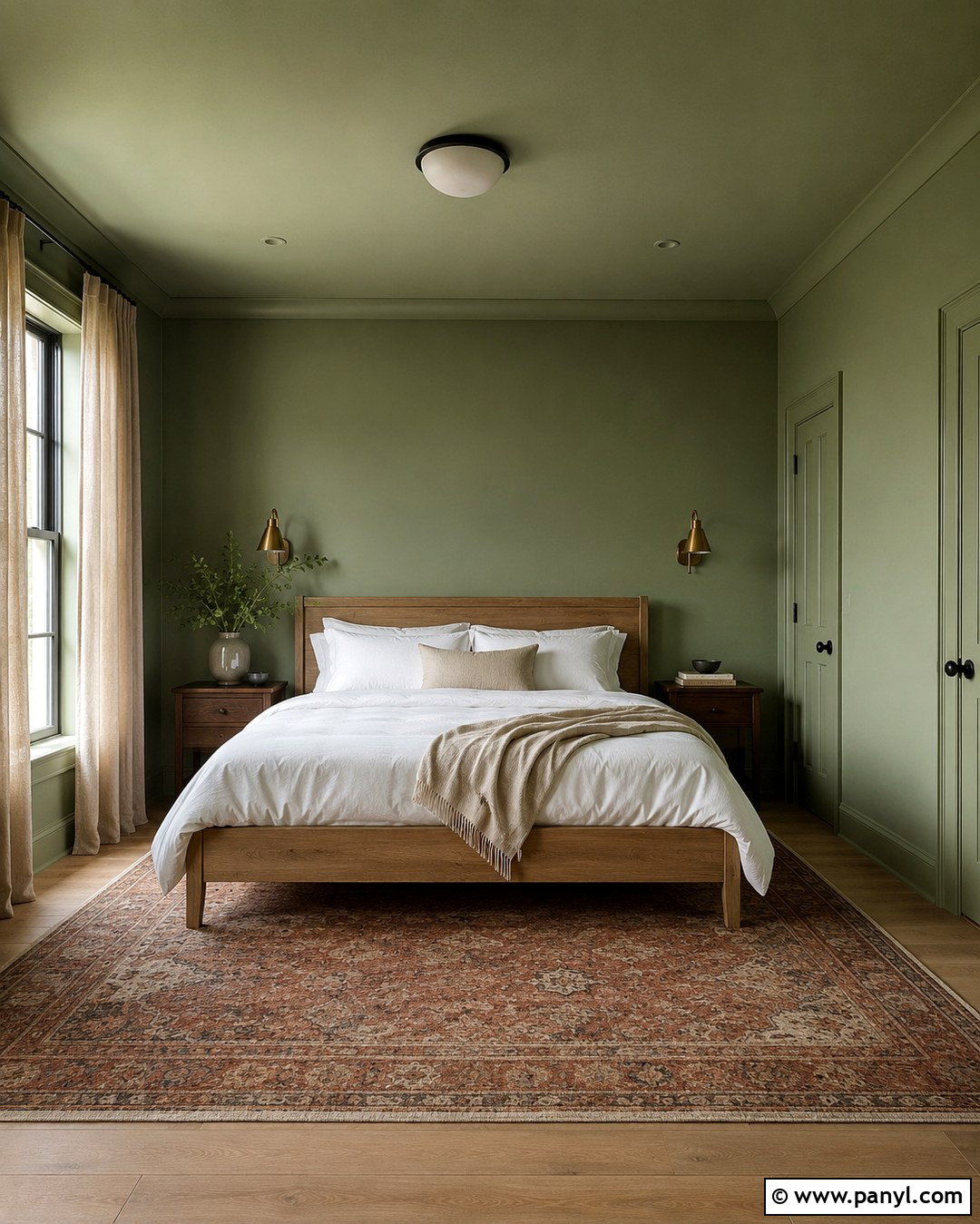 Sage Green Color-Drenched Walls - 20 Beautiful Painted Walls
