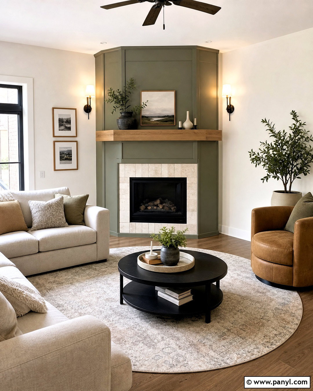 Sage Green Corner Fireplace - 20 sage green fireplace ideas