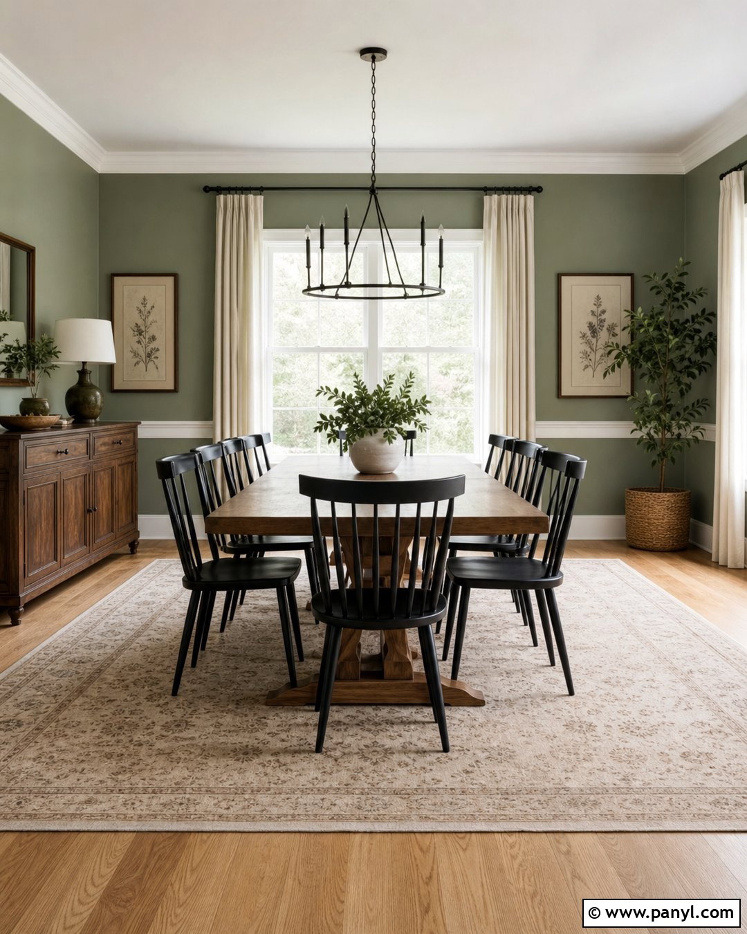 Sage Green Dining Room Walls With Black Accents - 35 sage green wall color ideas