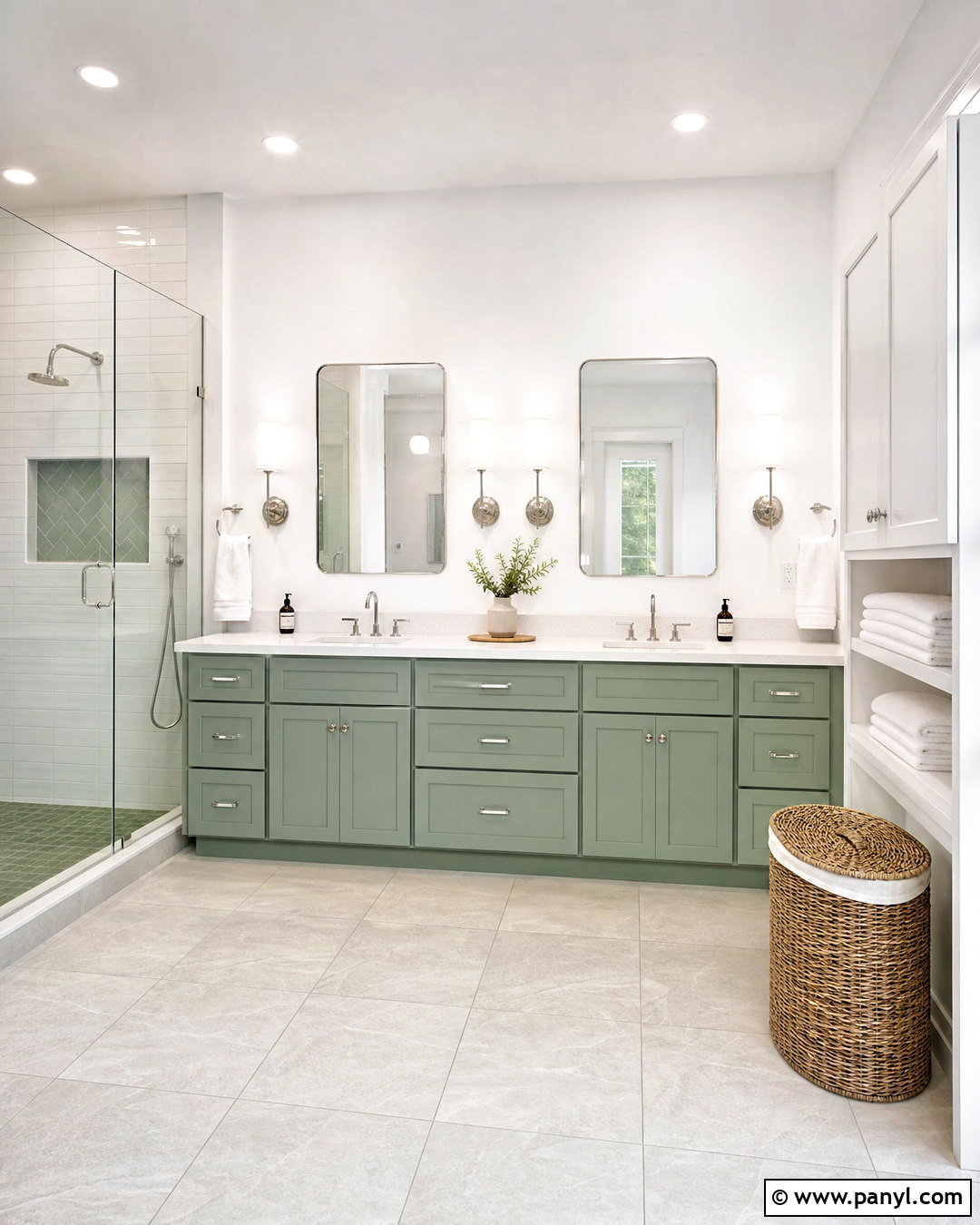Sage Green Double Vanity Bathroom - 20 sage green and white bathroom ideas