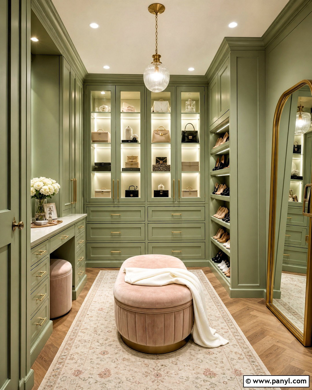 Sage Green Dressing Room With Blush Accents - 20 sage green room ideas