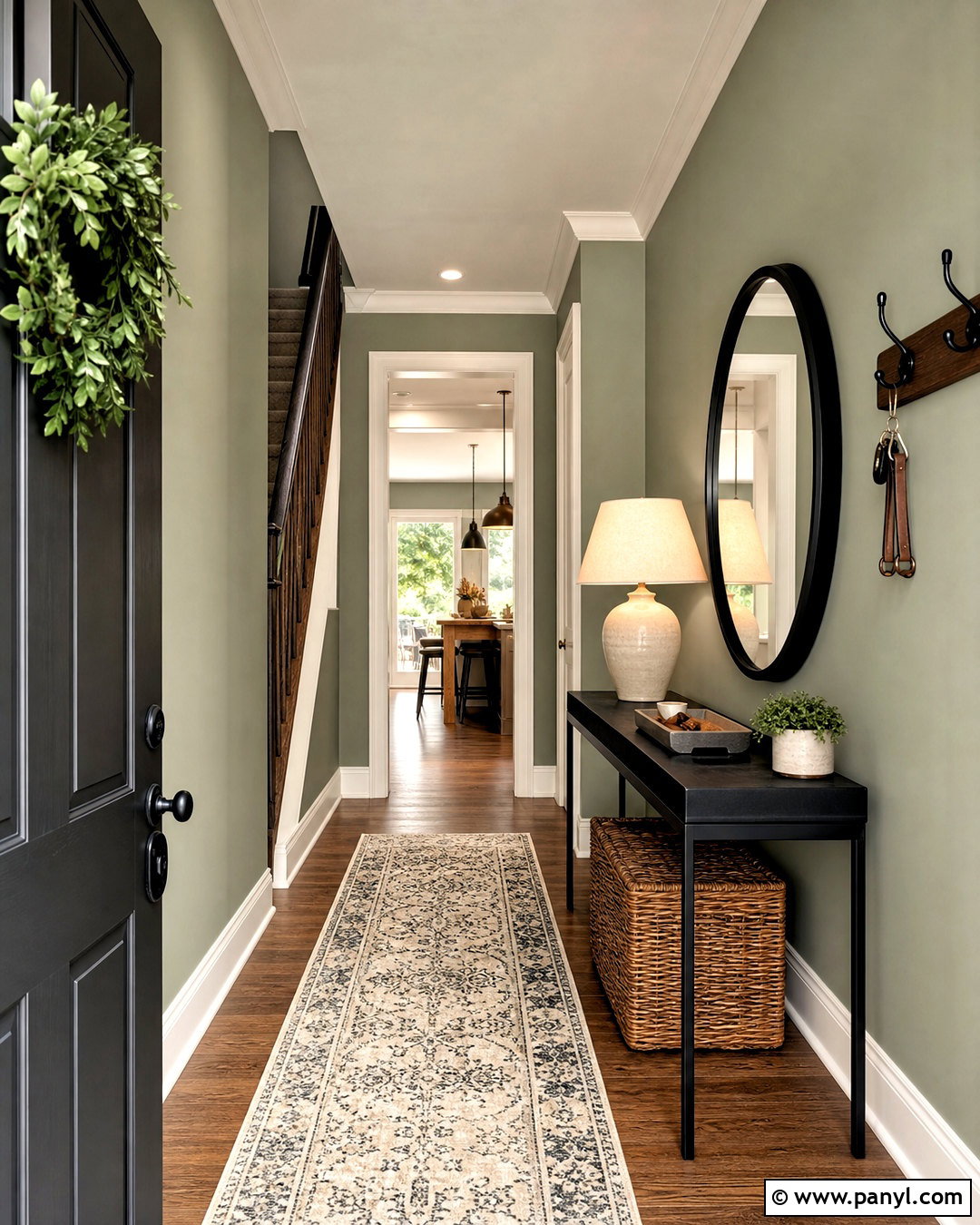 Sage Green Entryway Walls With Black Accents - 20 sage green wall paint ideas