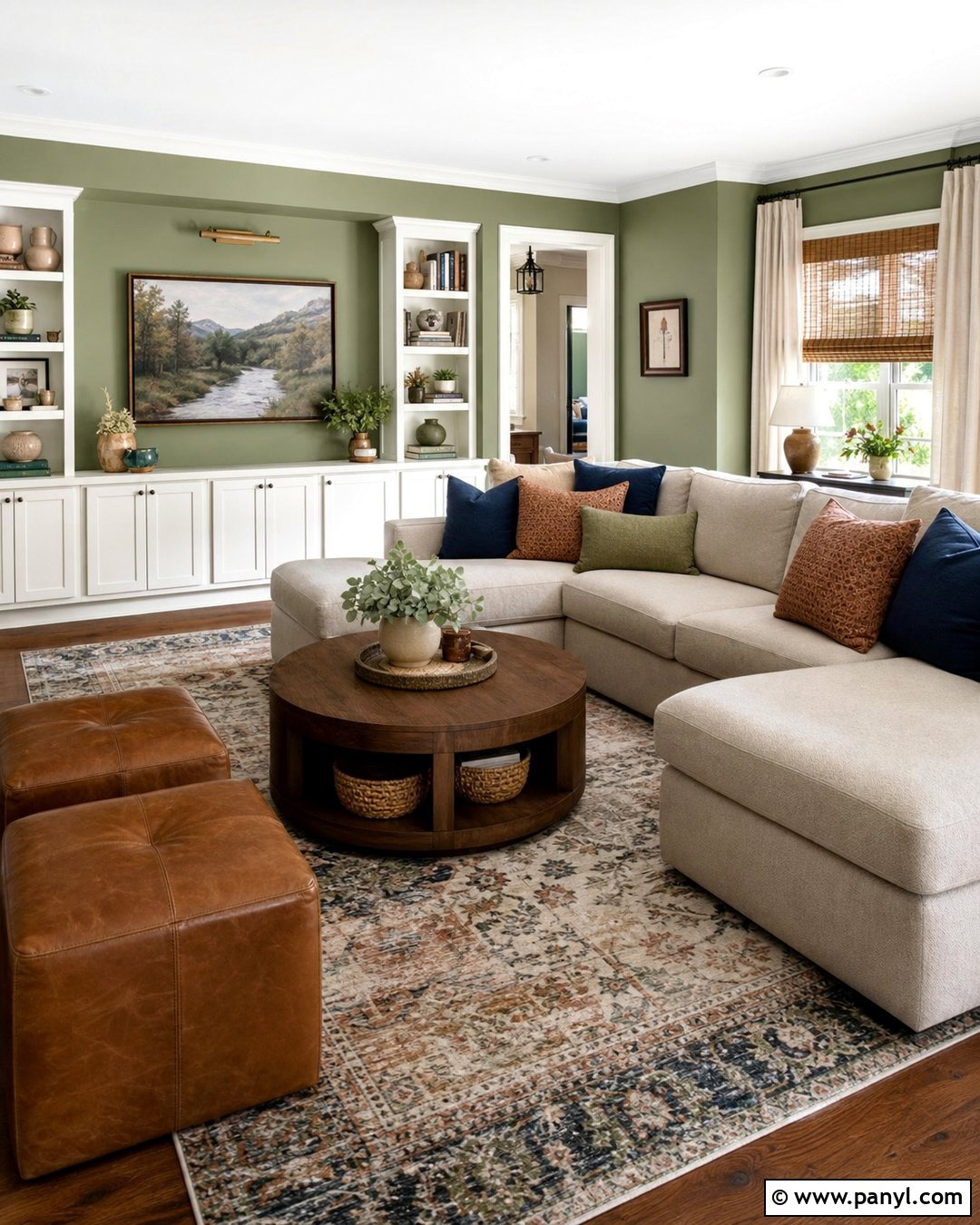 Sage Green Family Room - 50 sage green walls