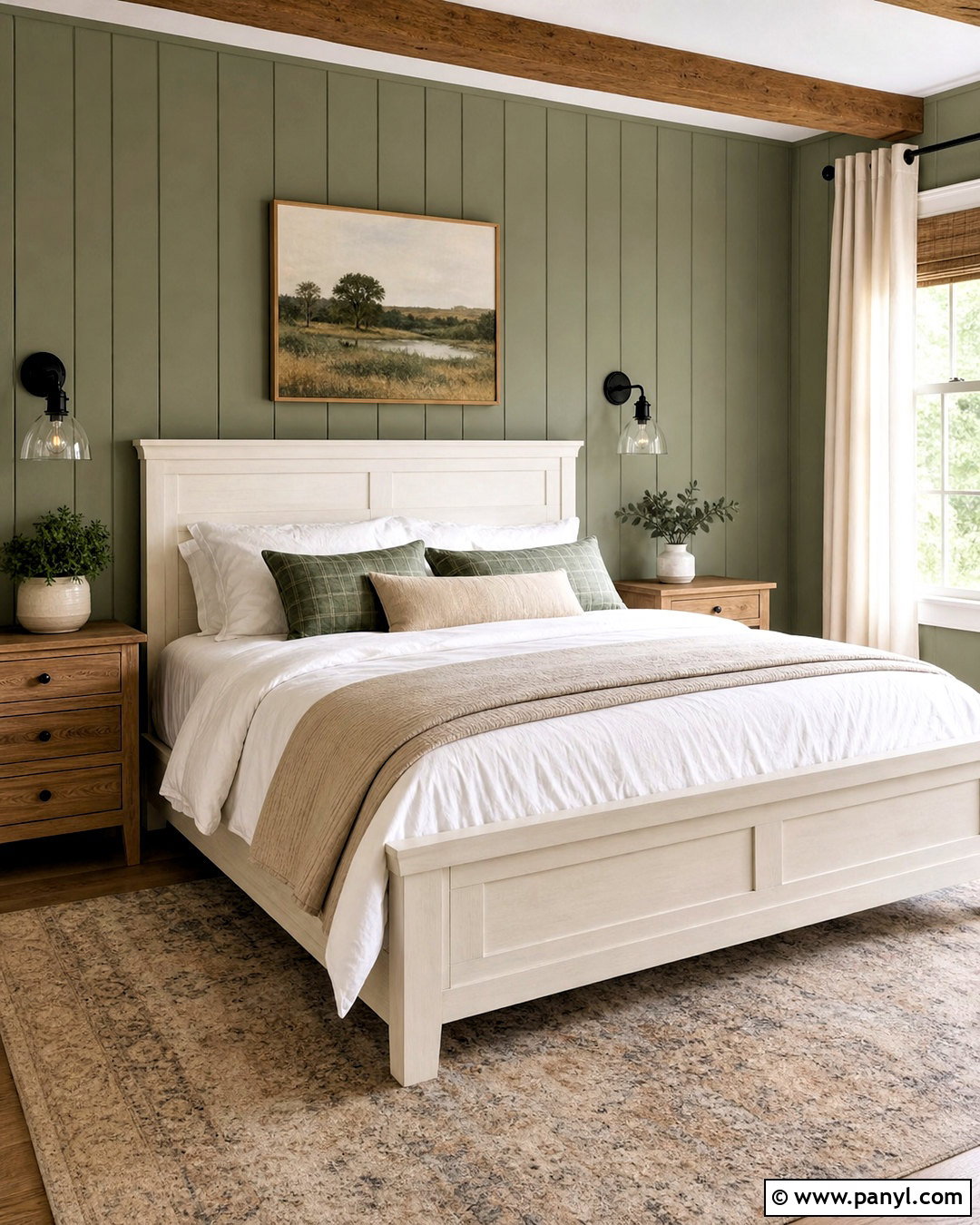 Sage Green Farmhouse Bedroom - 20 sage accent wall bedroom ideas