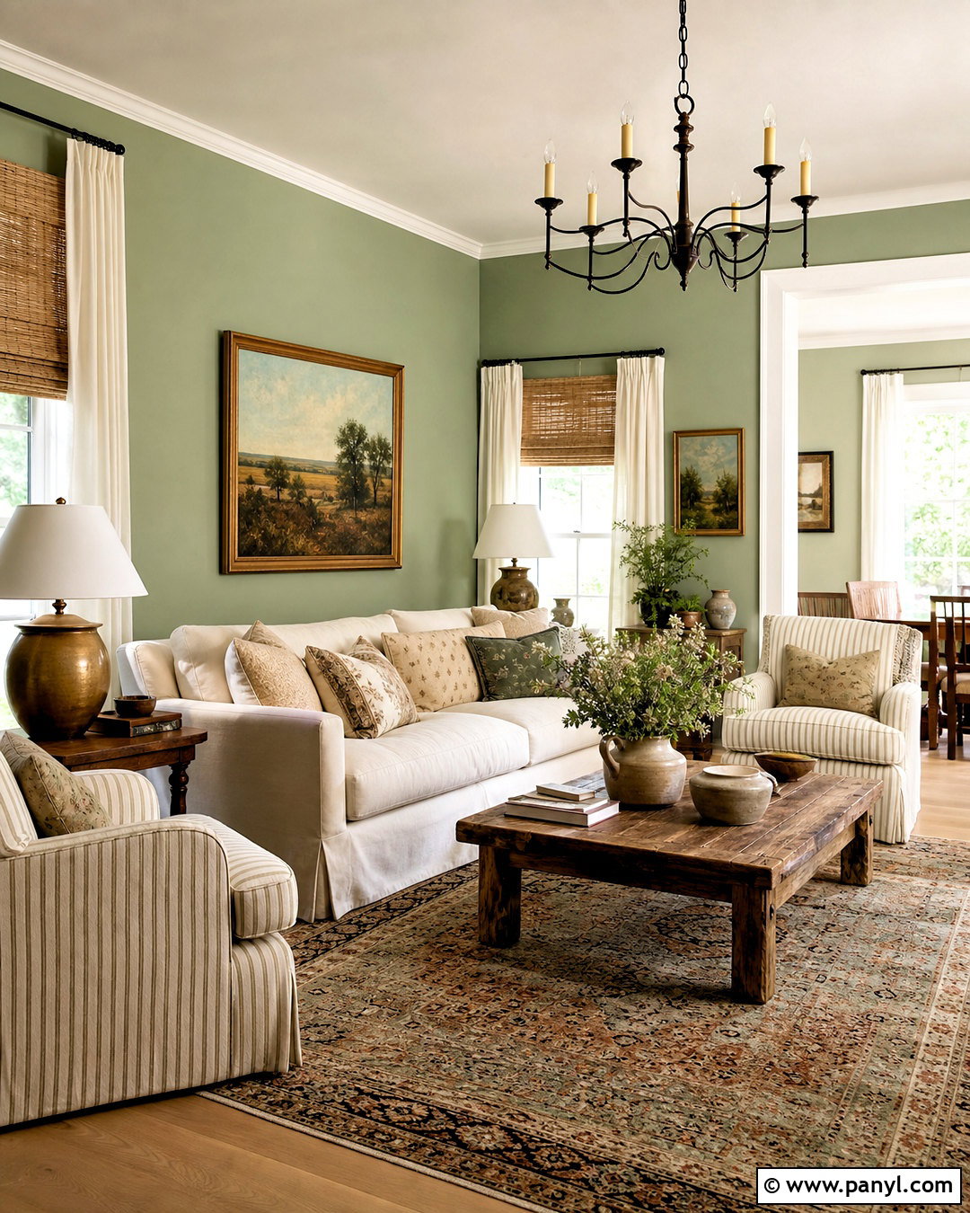 Sage Green Farmhouse Living Room - 20 sage green walls living room ideas