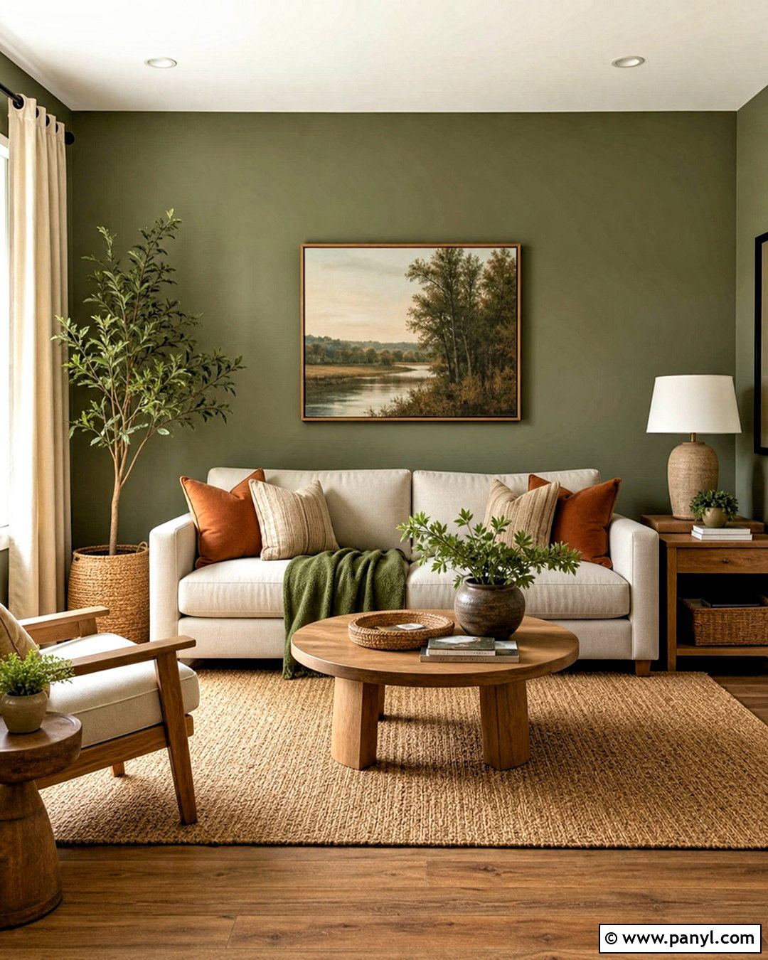 Sage Green Feature Wall Behind Sofa - 20 sage green feature wall ideas
